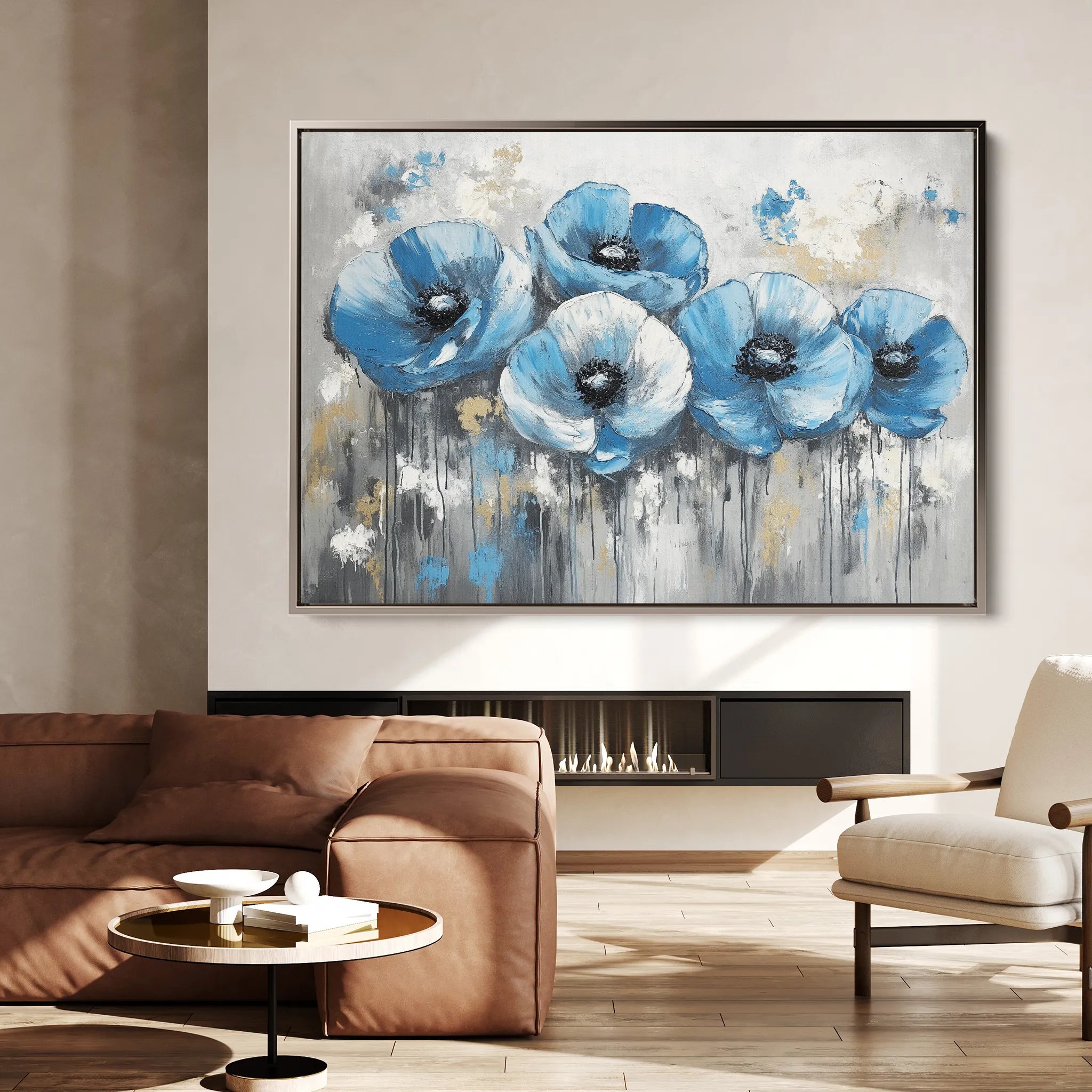 Floral 799 Canvas Art 60 x 40 cm / Black