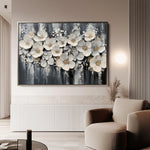 Floral 800 Canvas Art 60 x 40 cm / Black