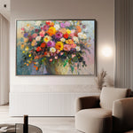 Floral 801 Canvas Art 60 x 40 cm / Black