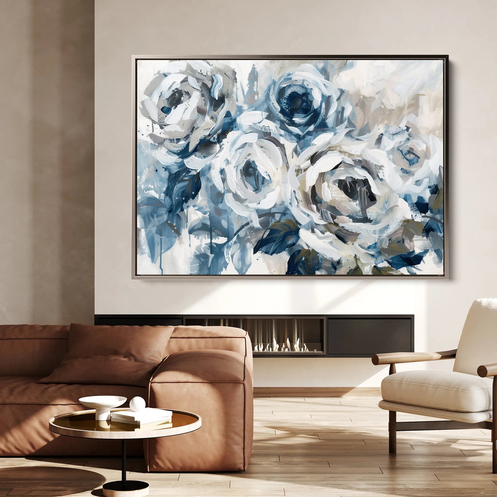 Floral 802 Canvas Art 60 x 40 cm / Black