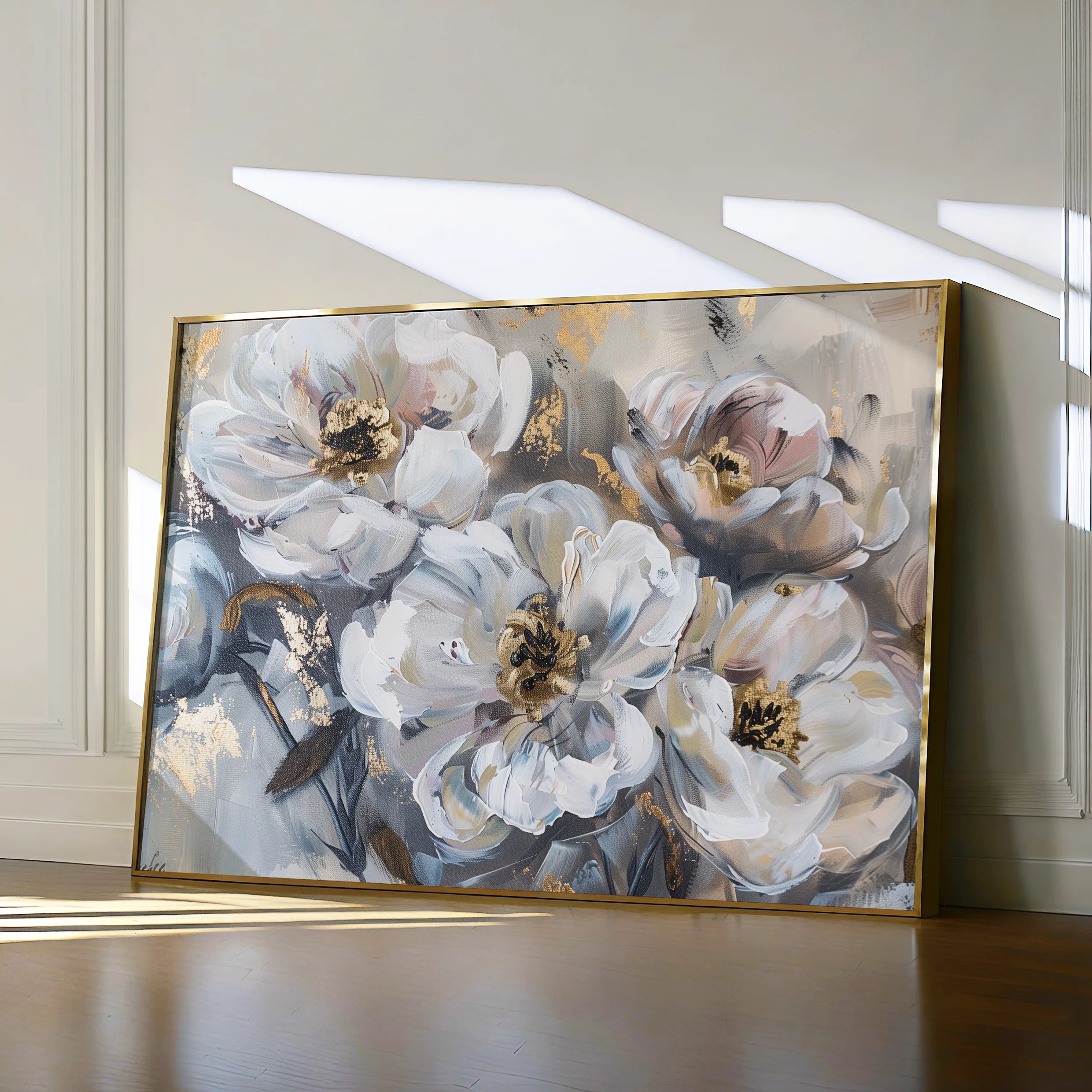 Floral 803 Canvas Art 60 x 40 cm / Black