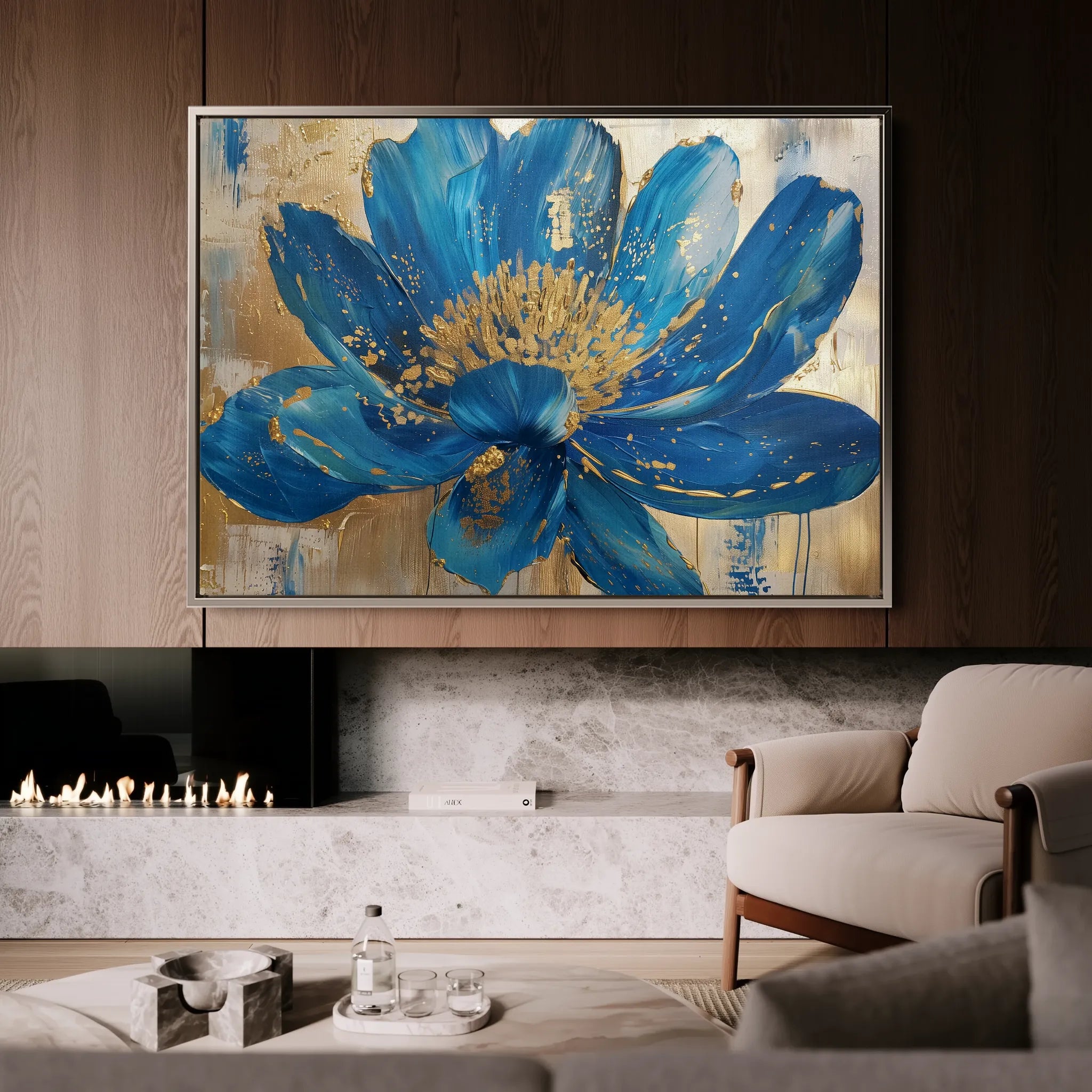 Floral 804 Canvas Art 60 x 40 cm / Black