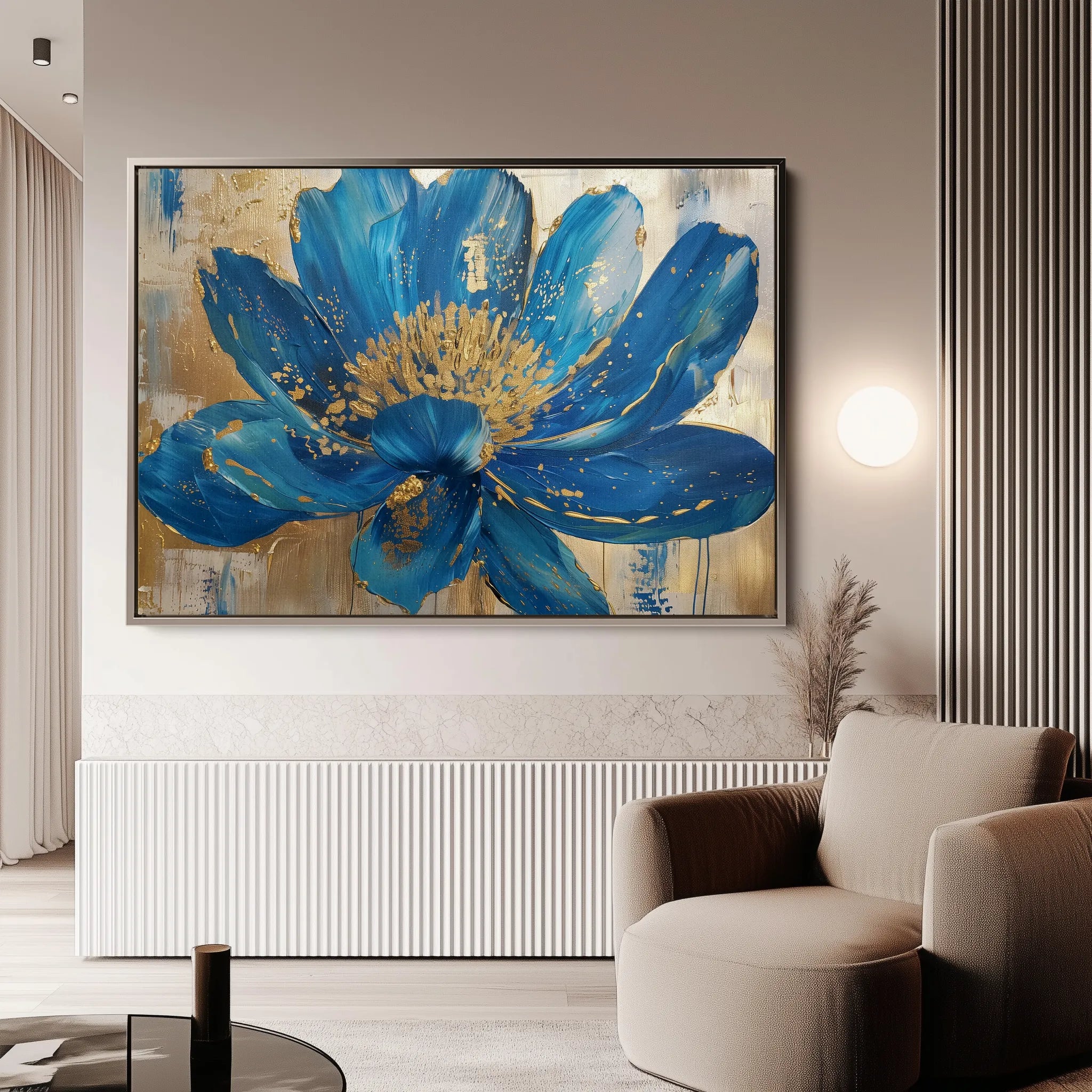 Floral 804 Canvas Art 60 x 40 cm / Black