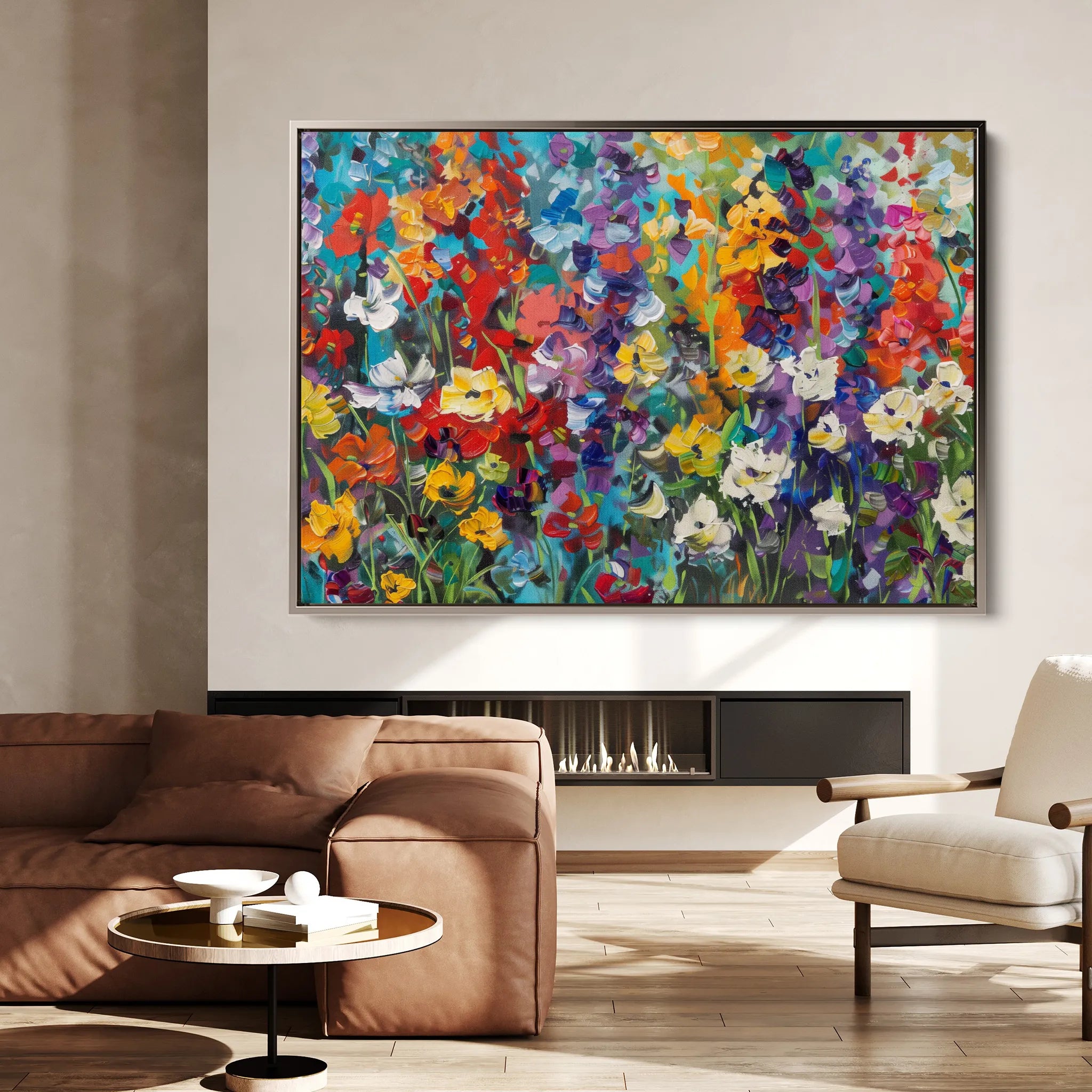 Floral 805 Canvas Art 60 x 40 cm / Black