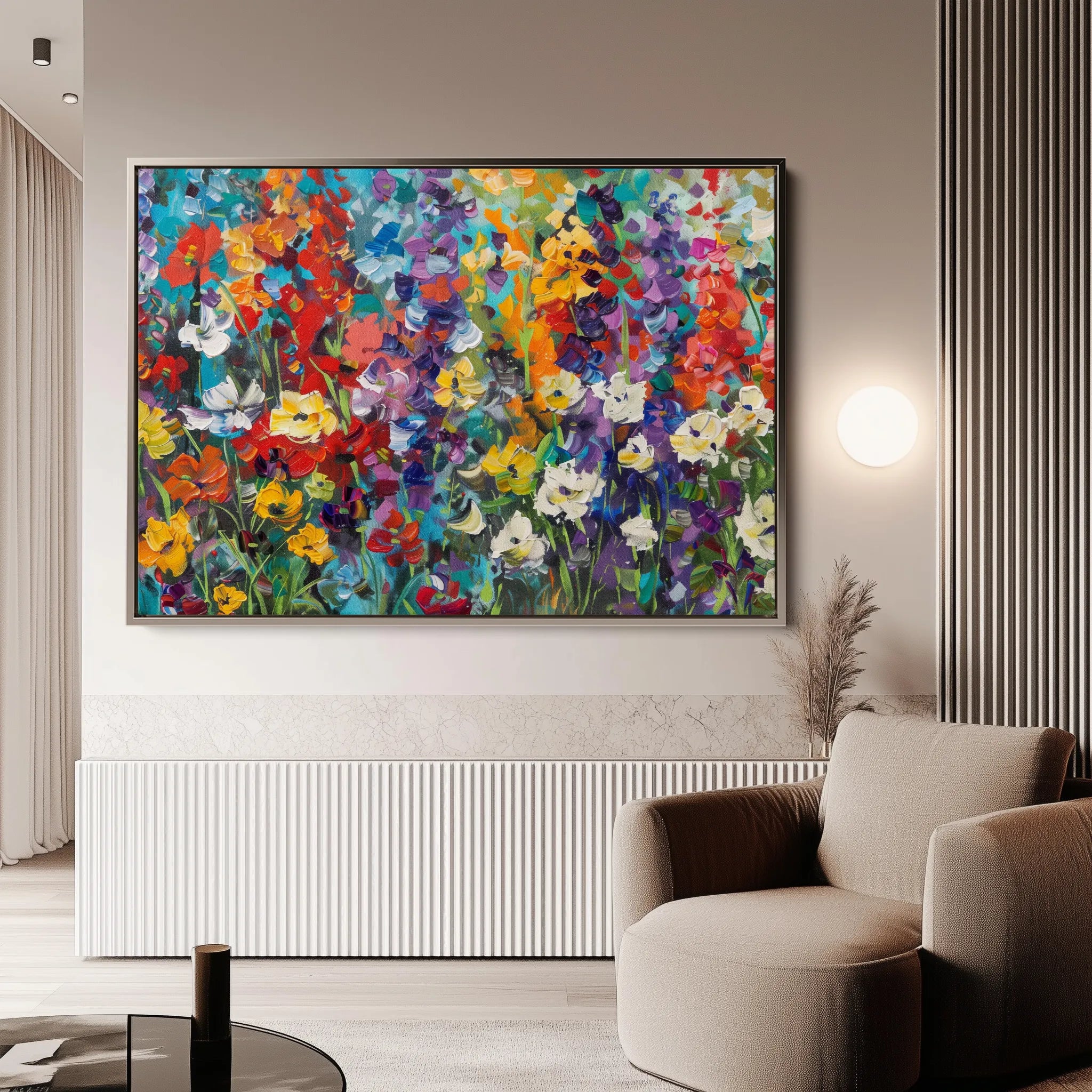 Floral 805 Canvas Art 60 x 40 cm / Black