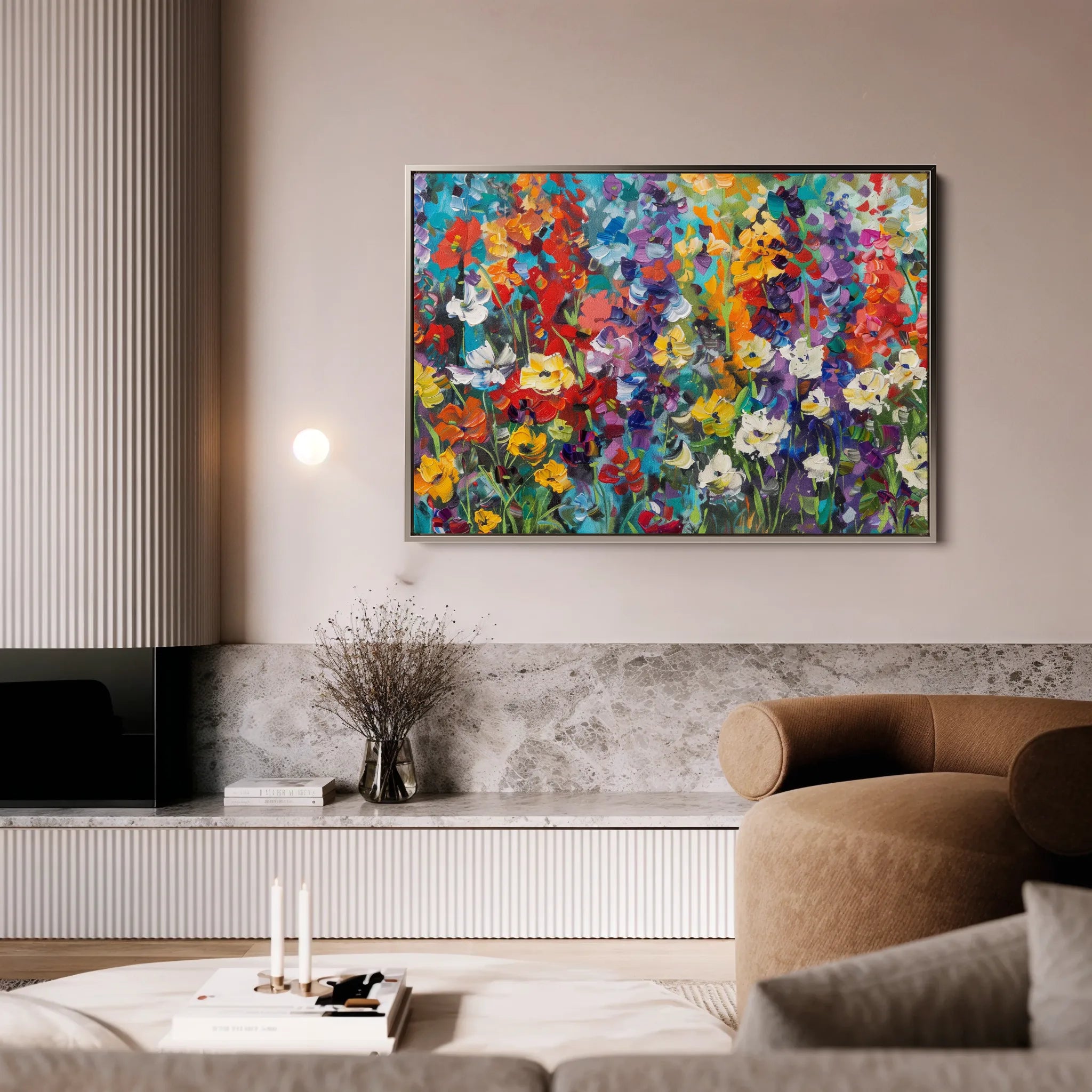 Floral 805 Canvas Art 60 x 40 cm / Black