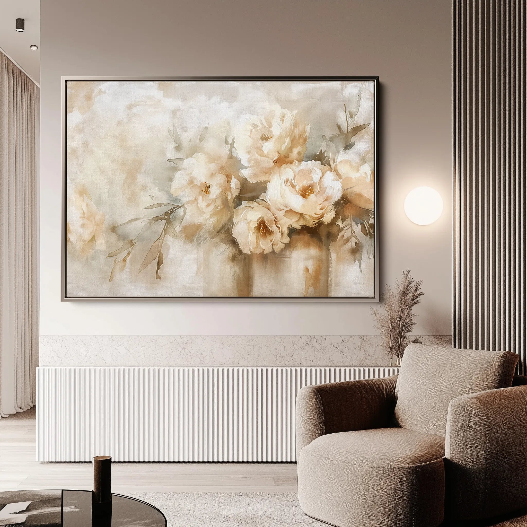 Floral 806 Canvas Art 60 x 40 cm / Black