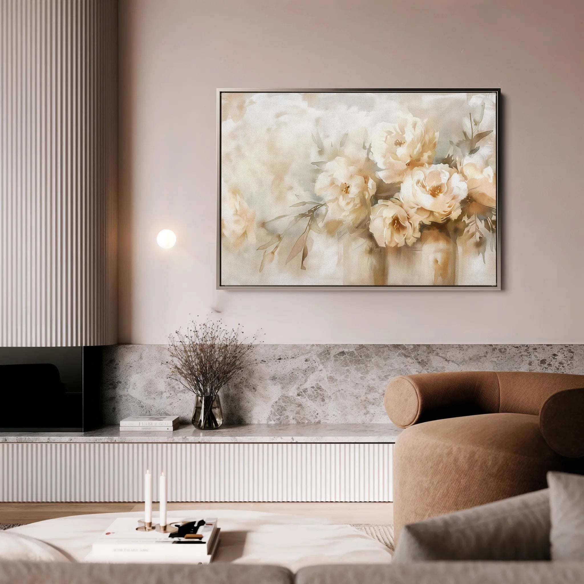 Floral 806 Canvas Art 60 x 40 cm / Black