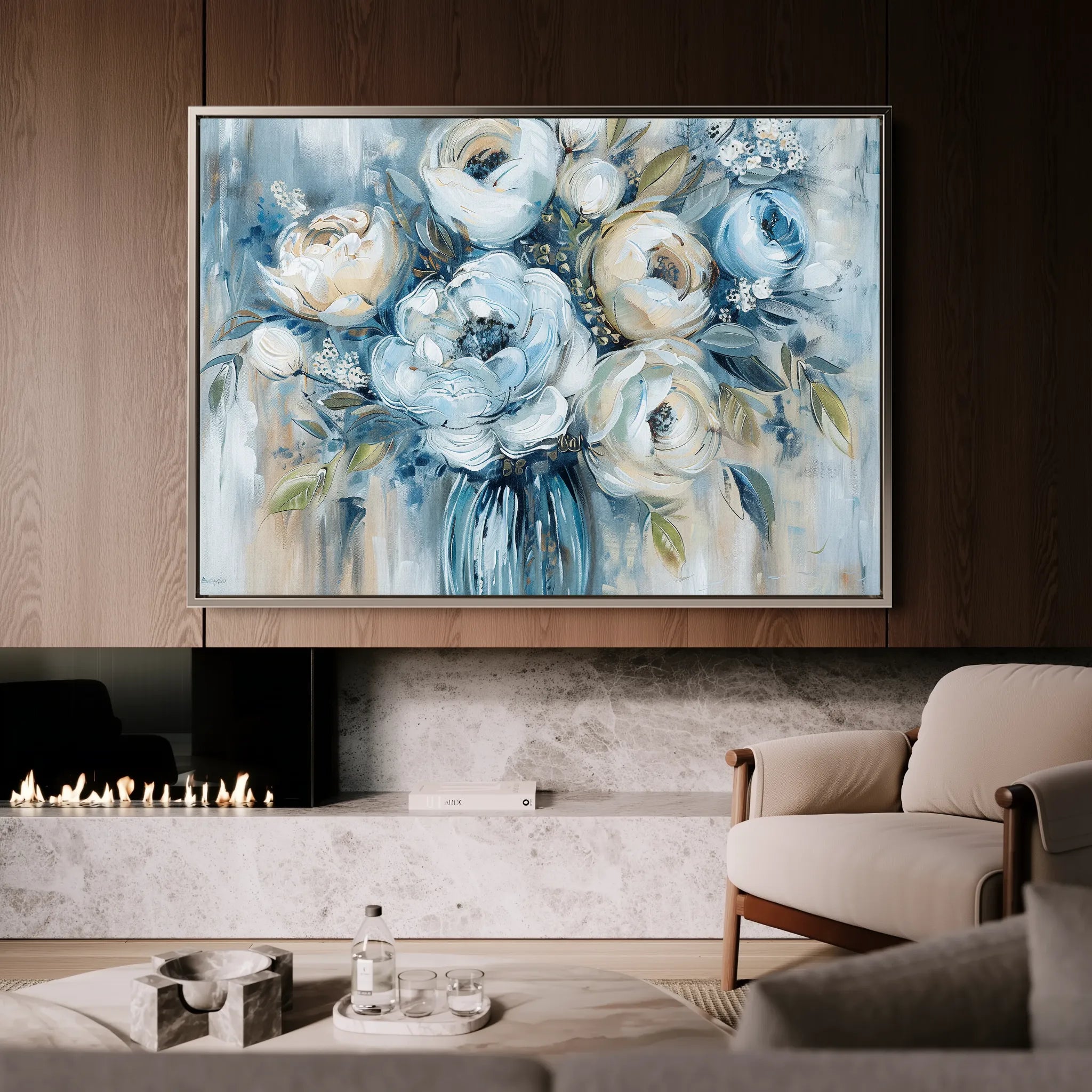 Floral 807 Canvas Art 60 x 40 cm / Black