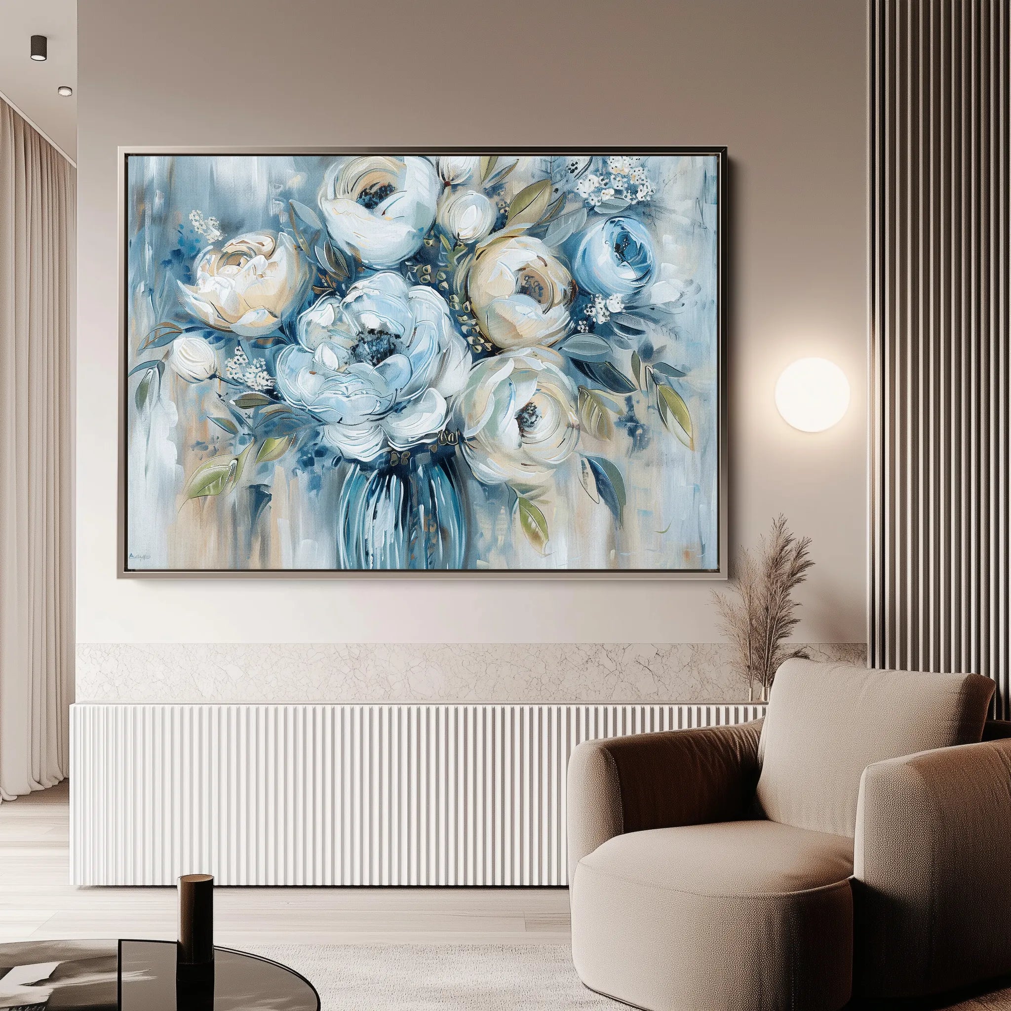 Floral 807 Canvas Art 60 x 40 cm / Black