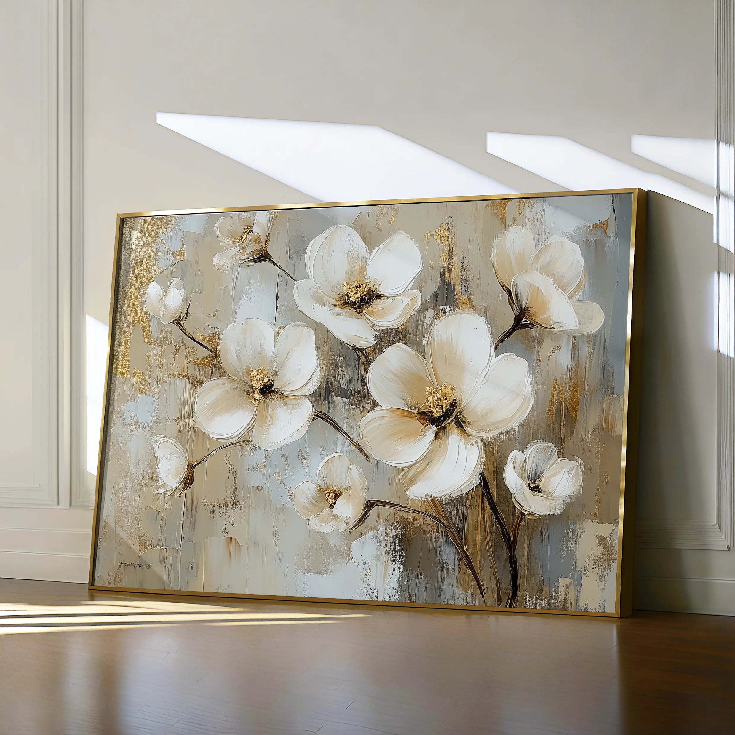 Floral 808 Canvas Art 60 x 40 cm / Black
