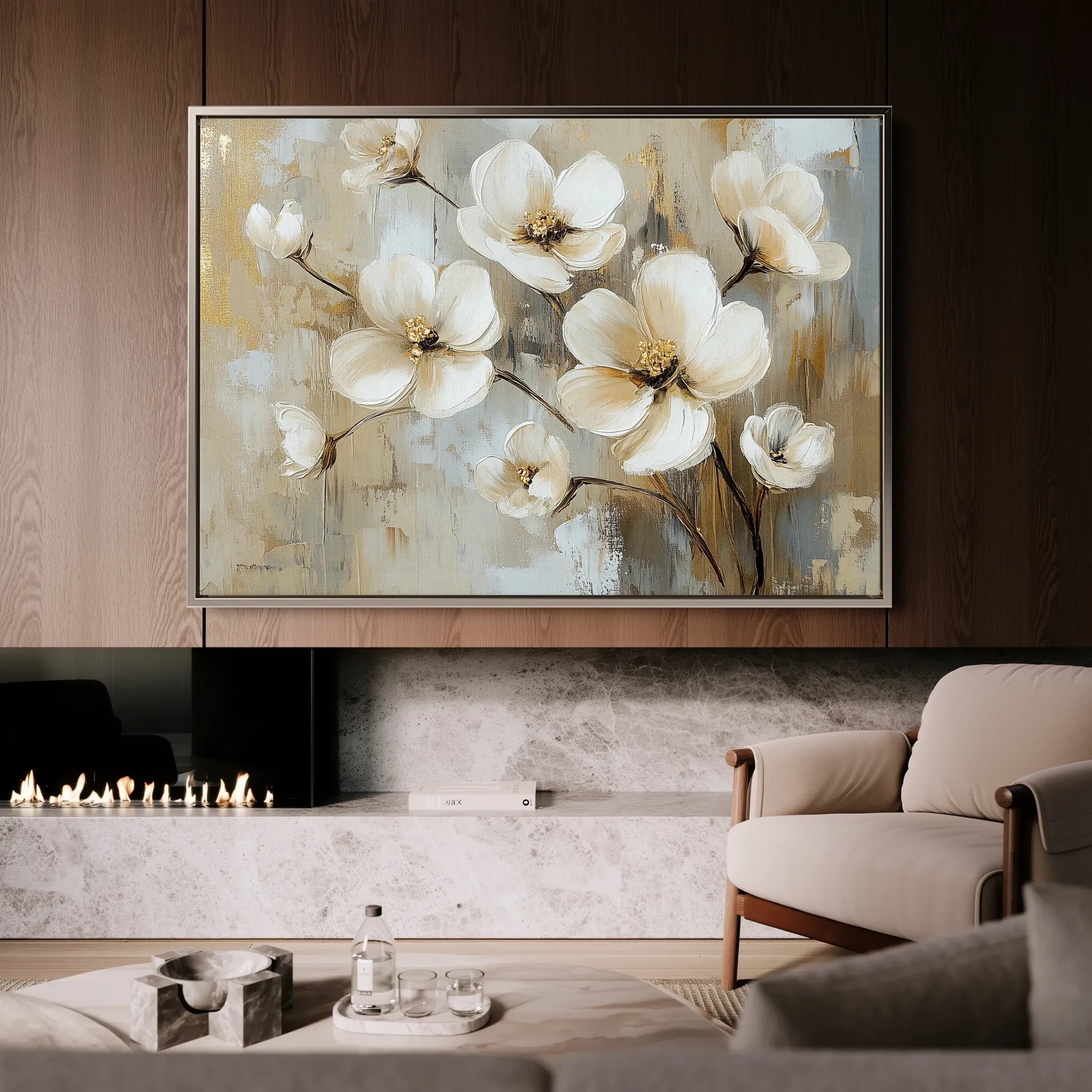 Floral 808 Canvas Art 60 x 40 cm / Black