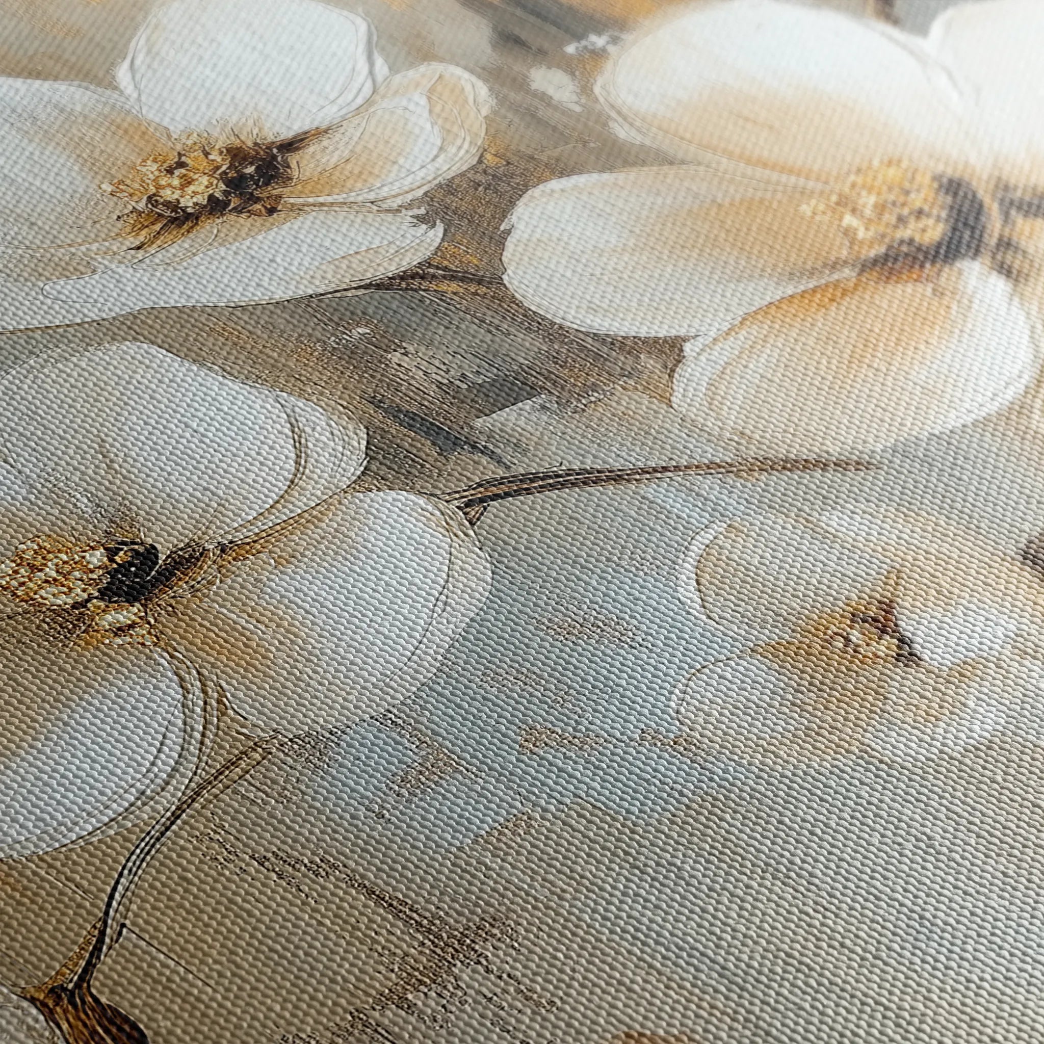 Floral 808 Canvas Art 60 x 40 cm / Black