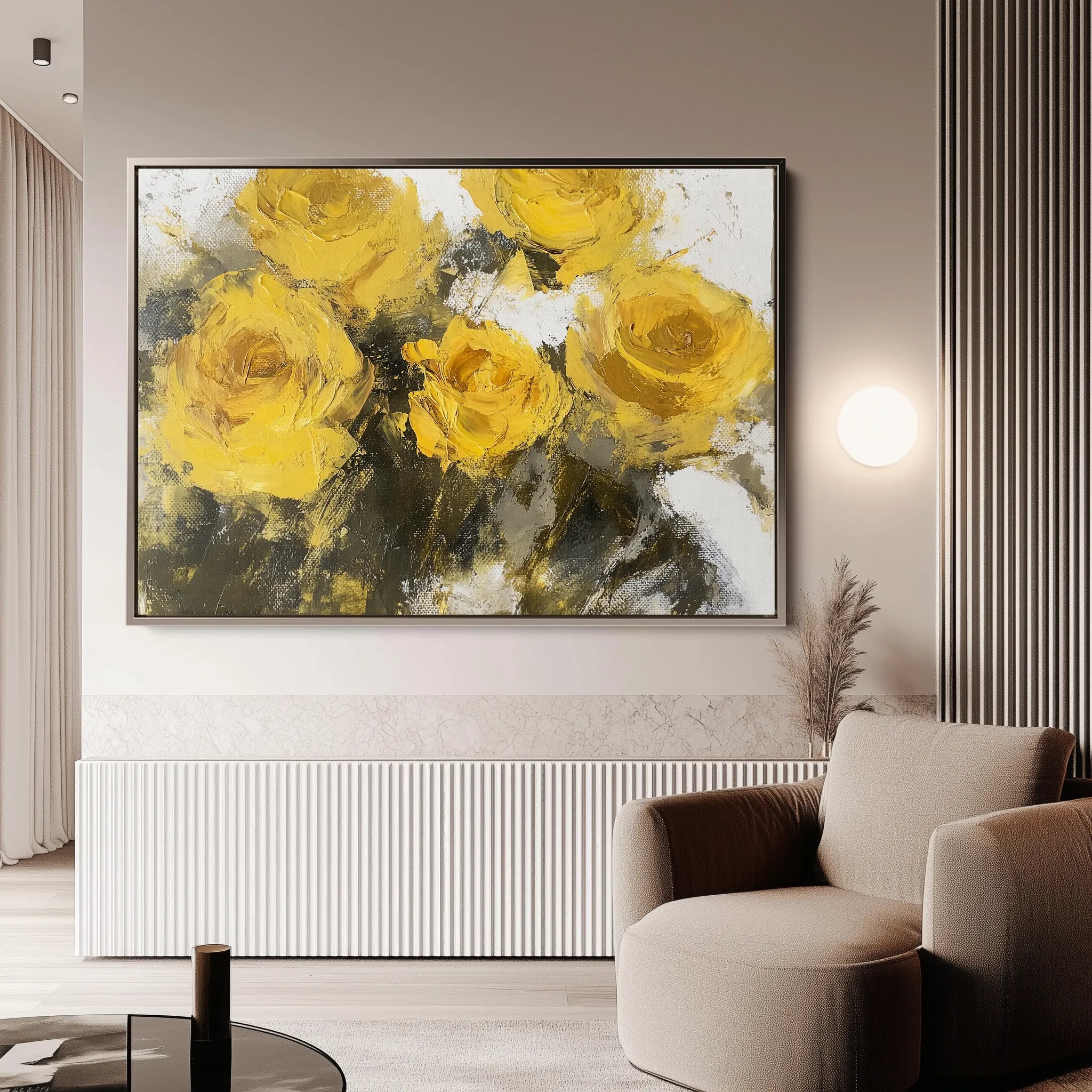 Floral 809 Canvas Art 60 x 40 cm / Black