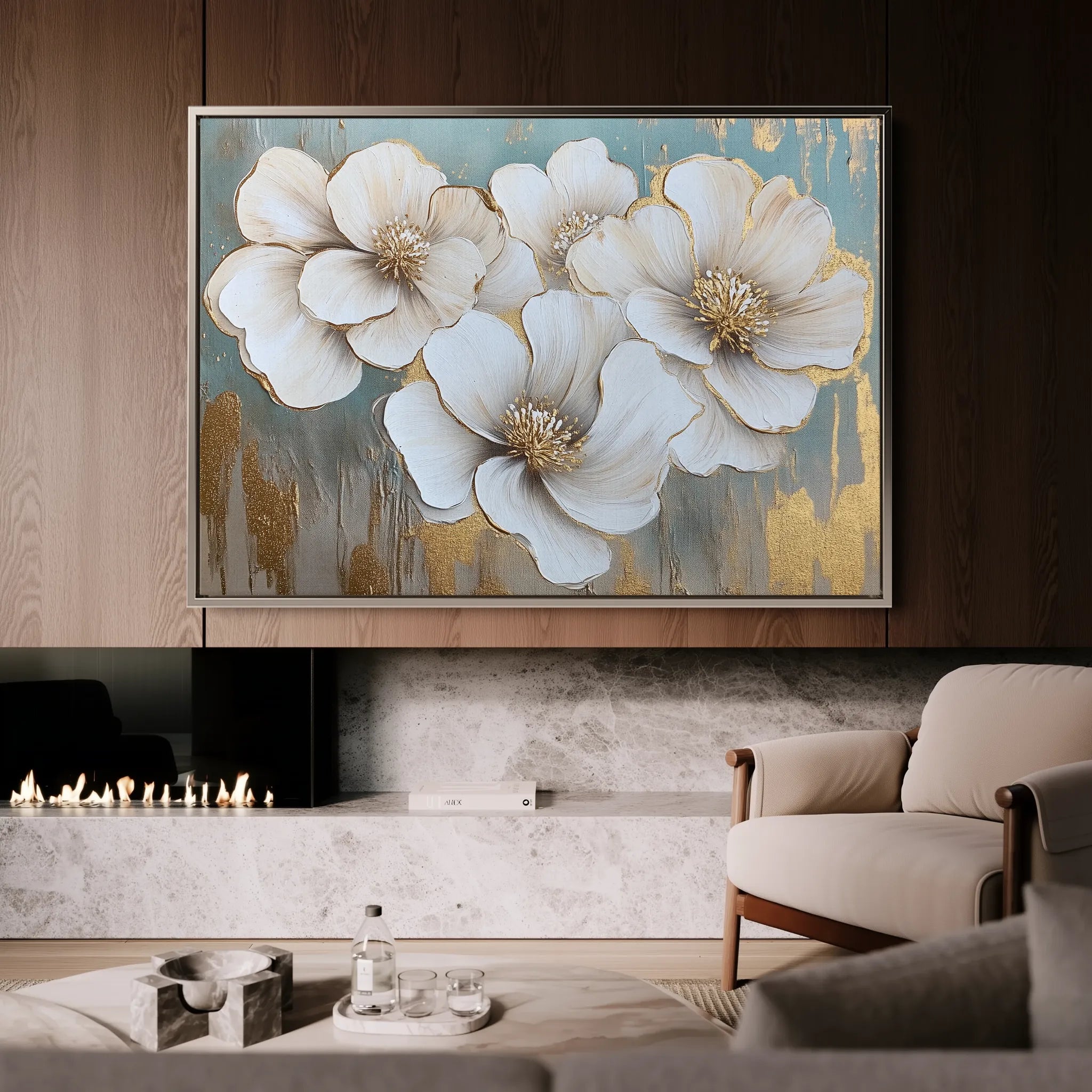 Floral 810 Canvas Art 60 x 40 cm / Black