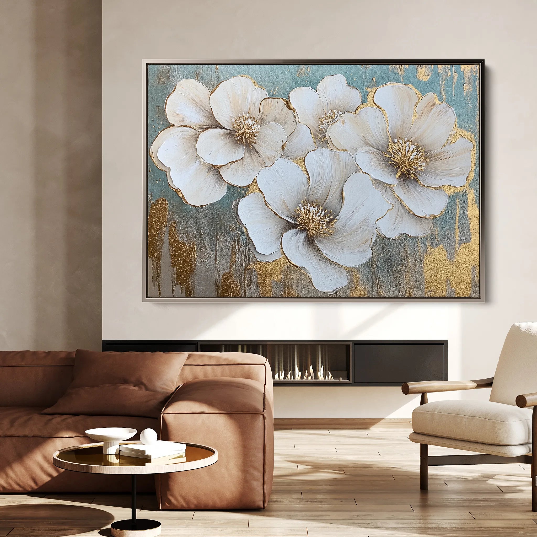 Floral 810 Canvas Art 60 x 40 cm / Black