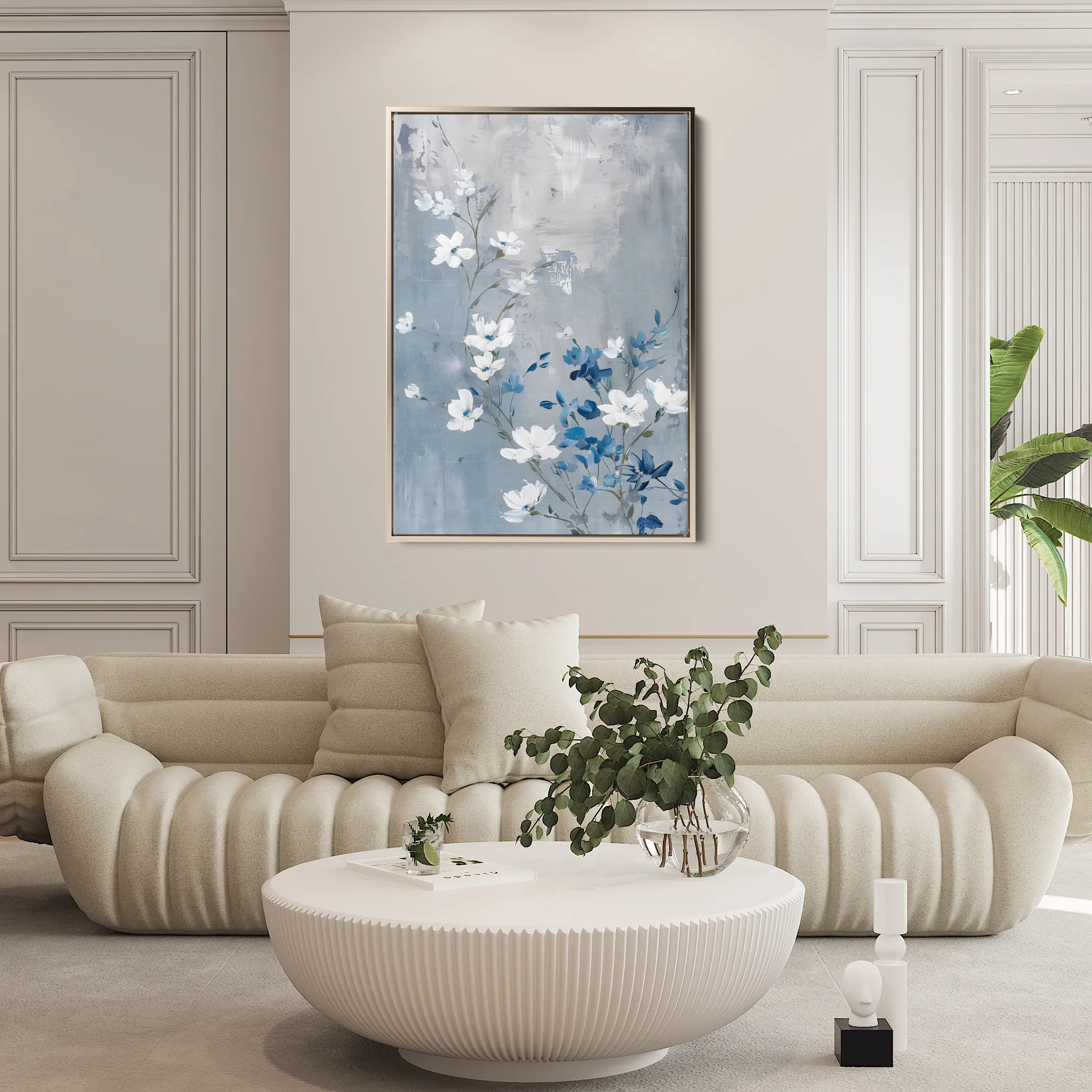 Floral 812 Canvas Art 60 x 40 cm / Black