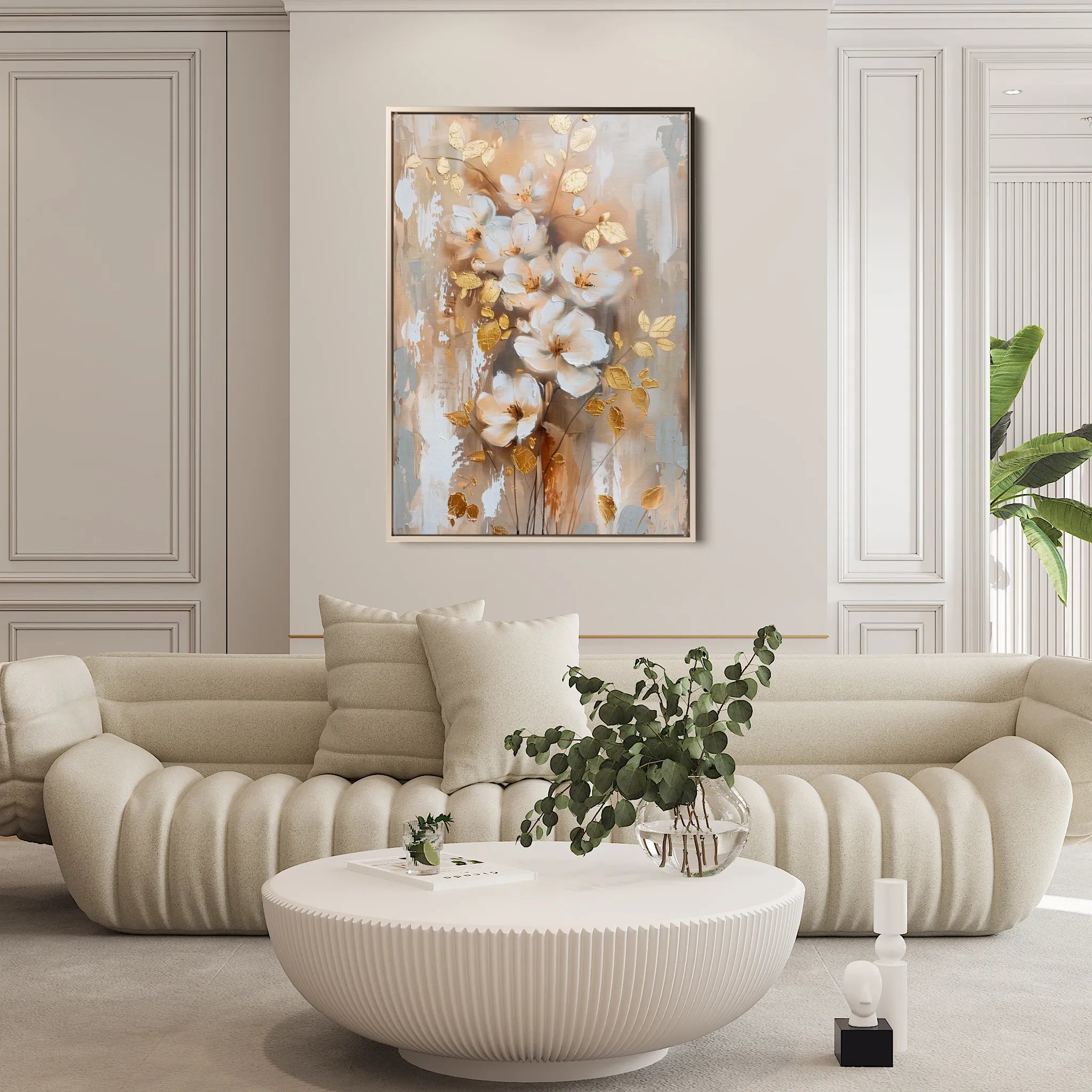 Floral 813 Canvas Art 60 x 40 cm / Black