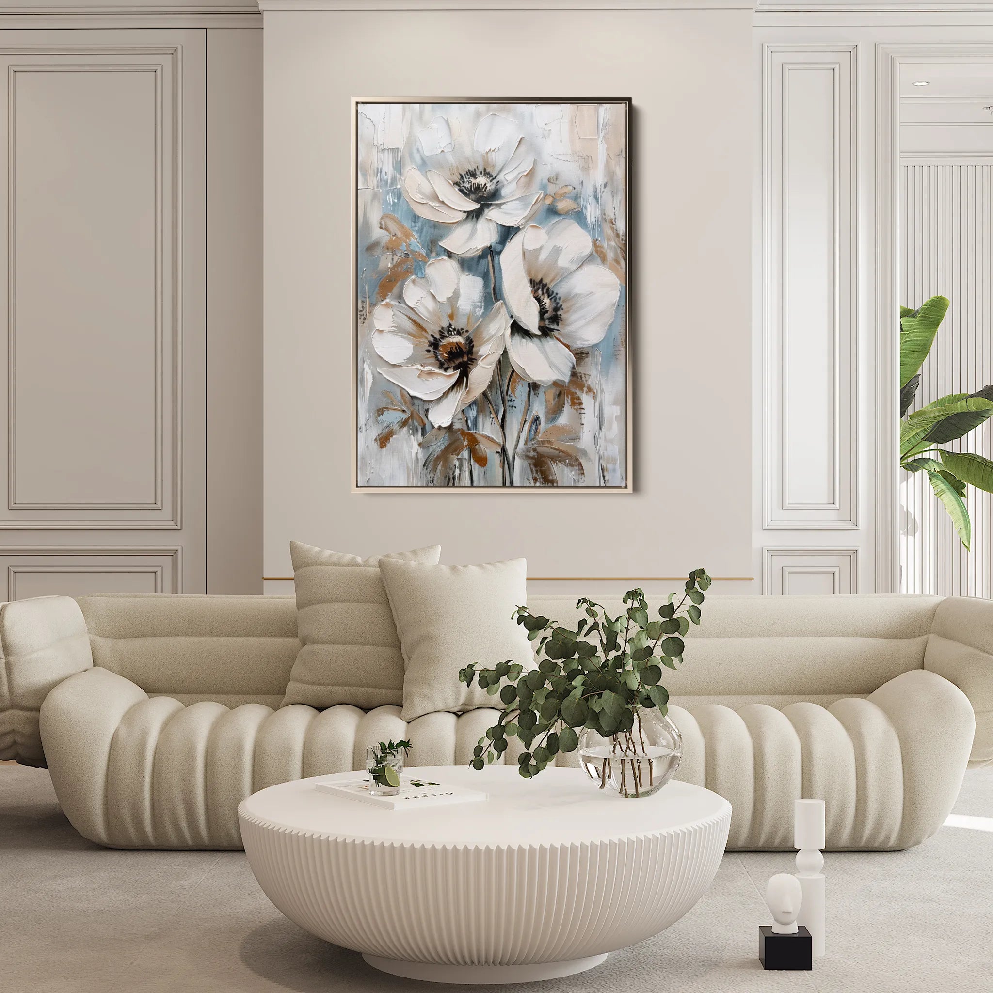 Floral 814 Canvas Art 60 x 40 cm / Black