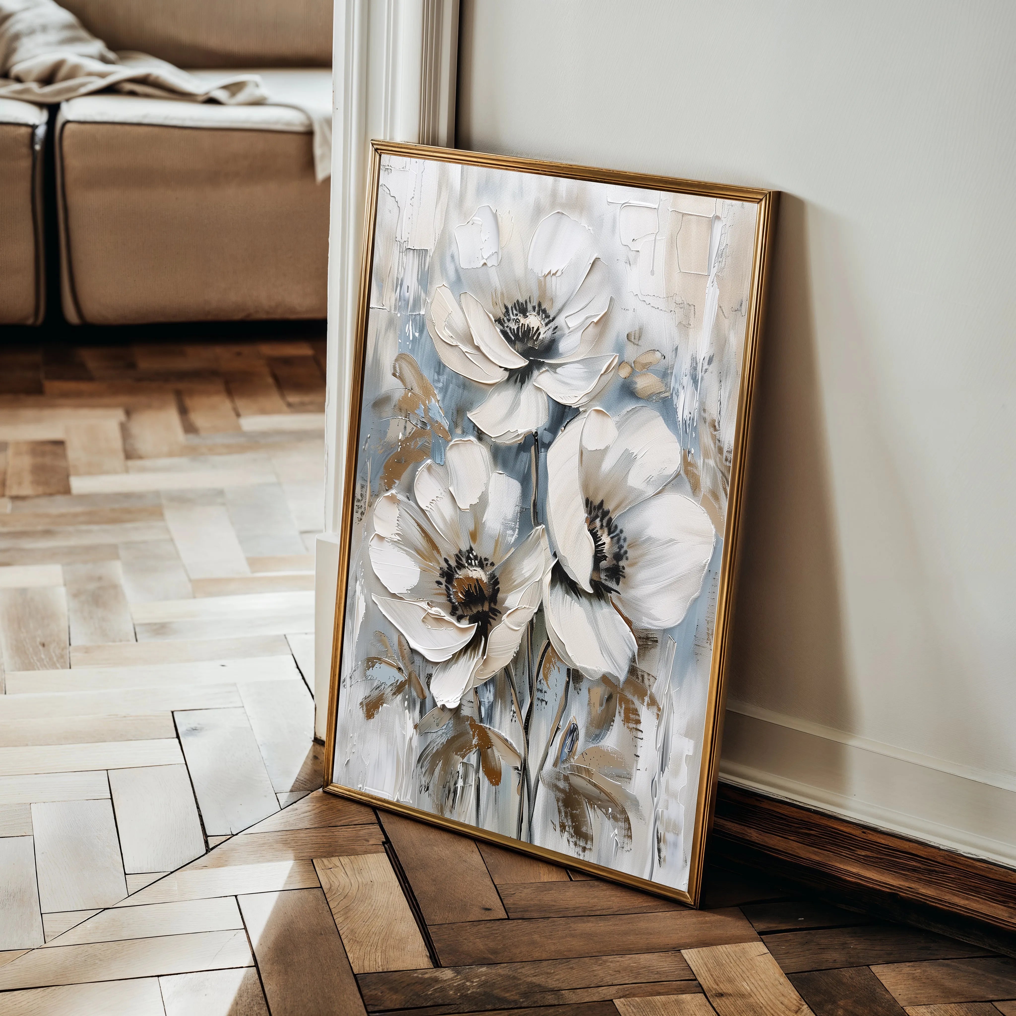Floral 814 Canvas Art 60 x 40 cm / Black