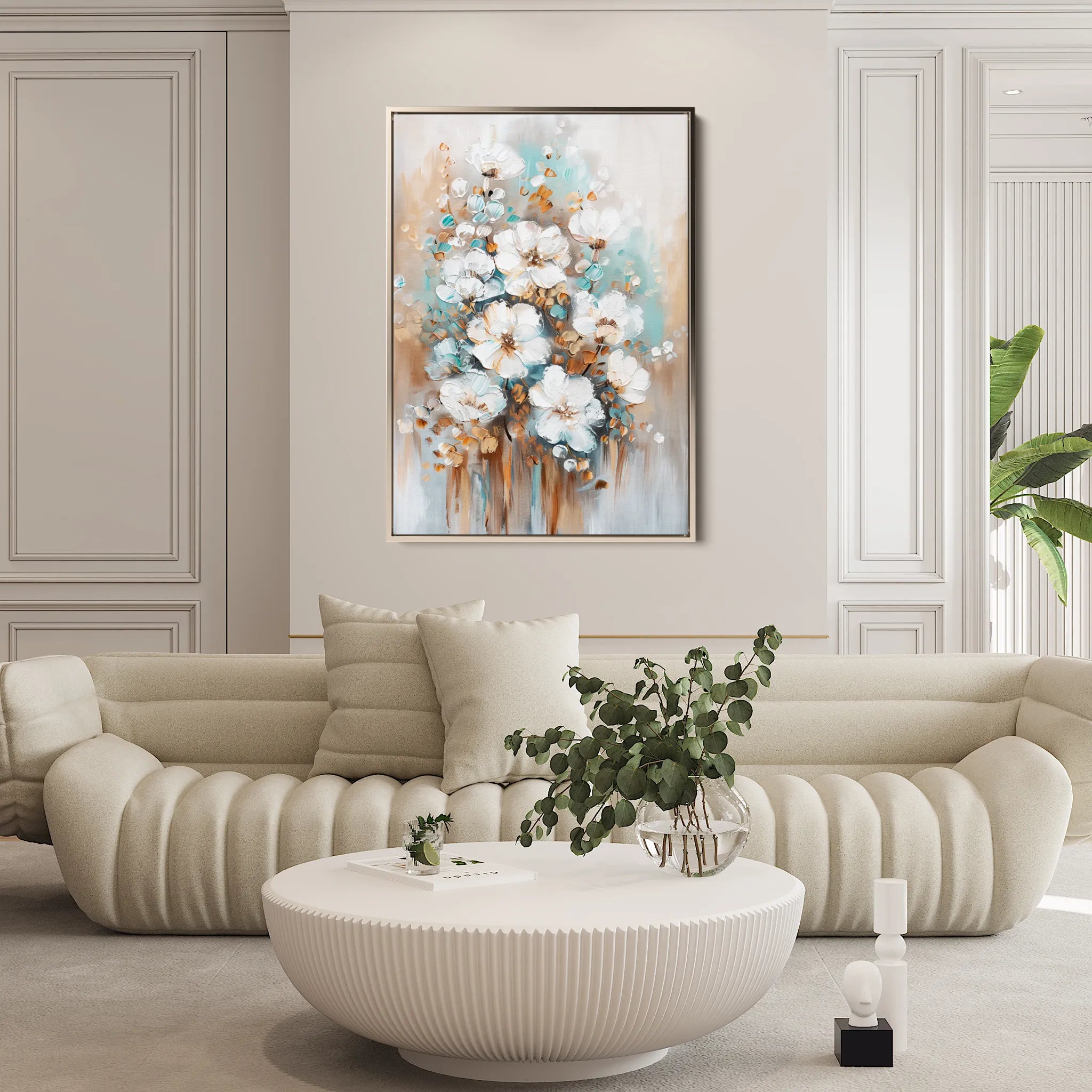 Floral 815 Canvas Art 60 x 40 cm / Black