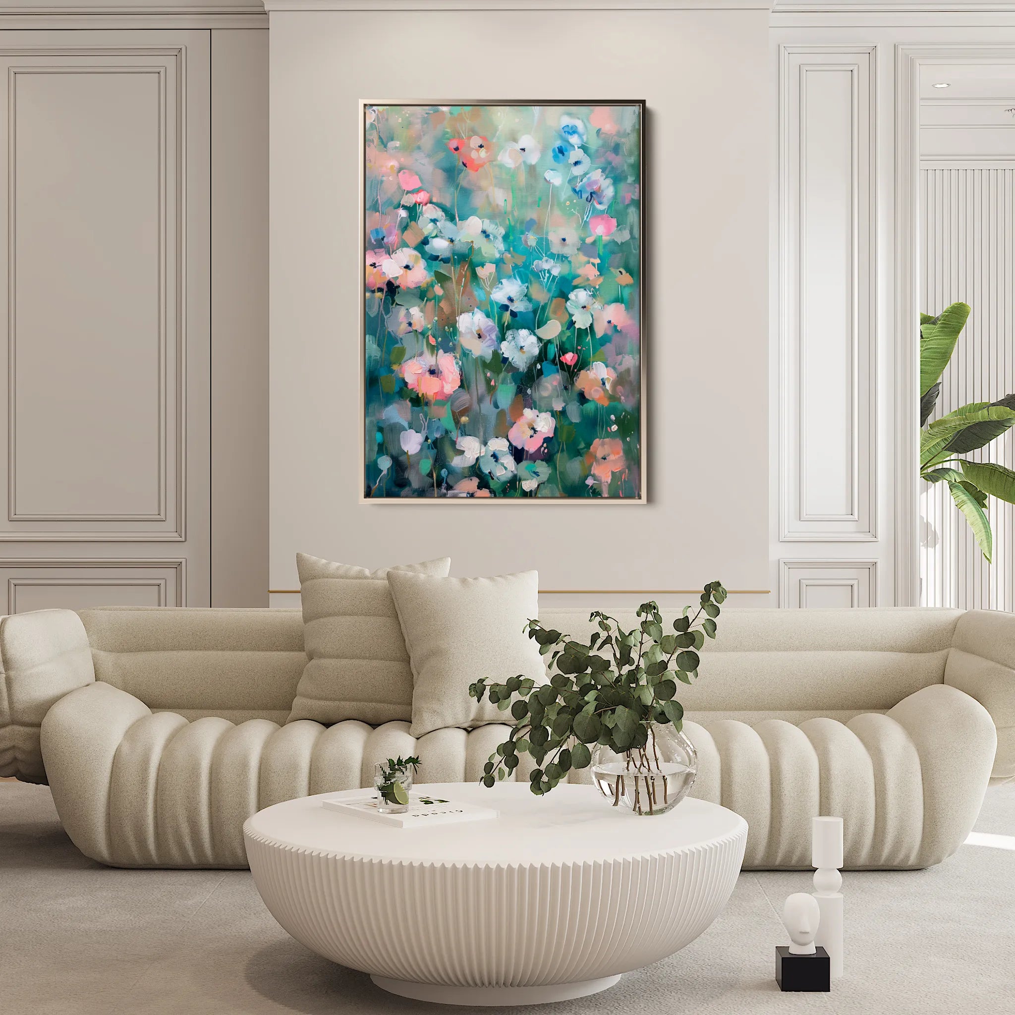 Floral 816 Canvas Art 60 x 40 cm / Black