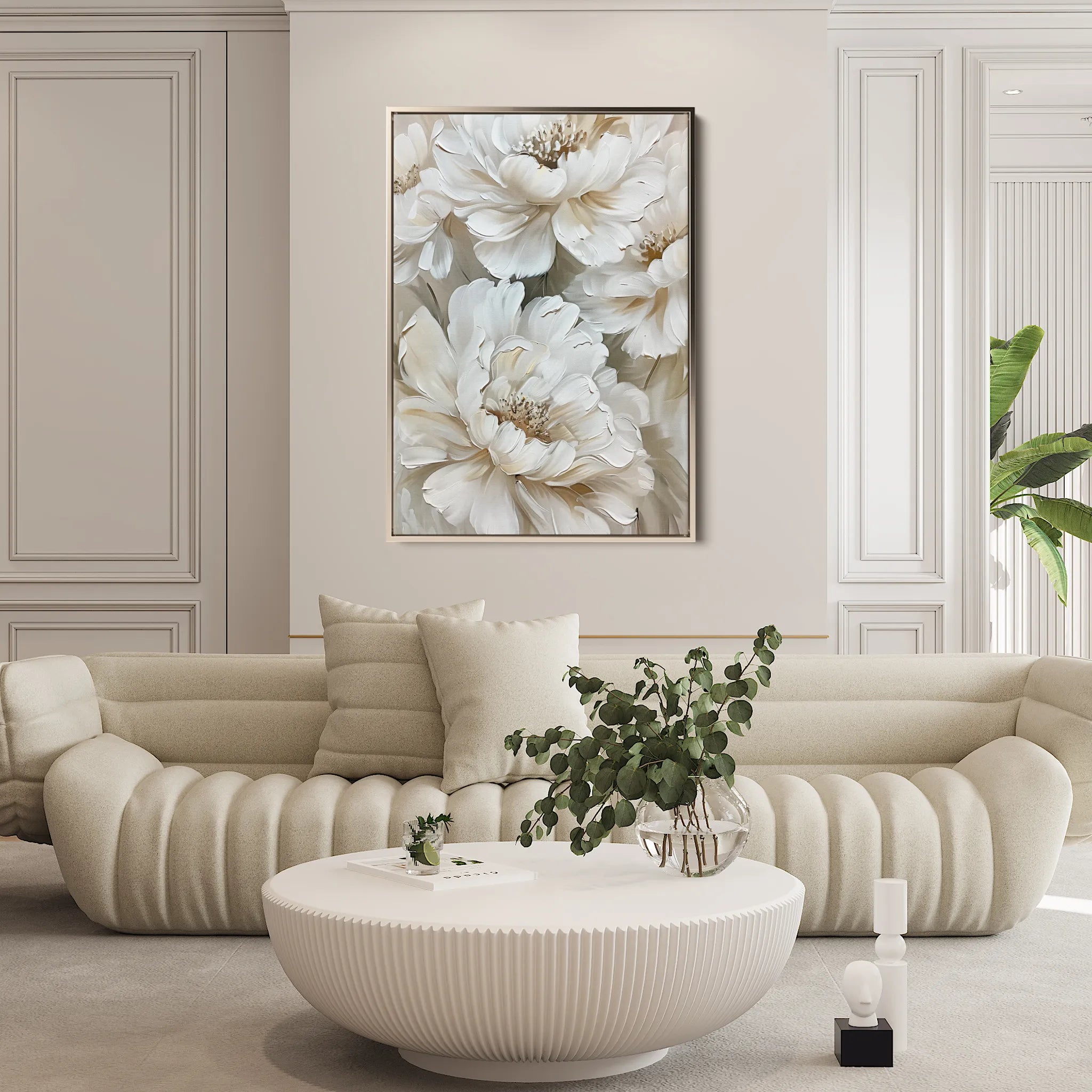 Floral 817 Canvas Art 60 x 40 cm / Black