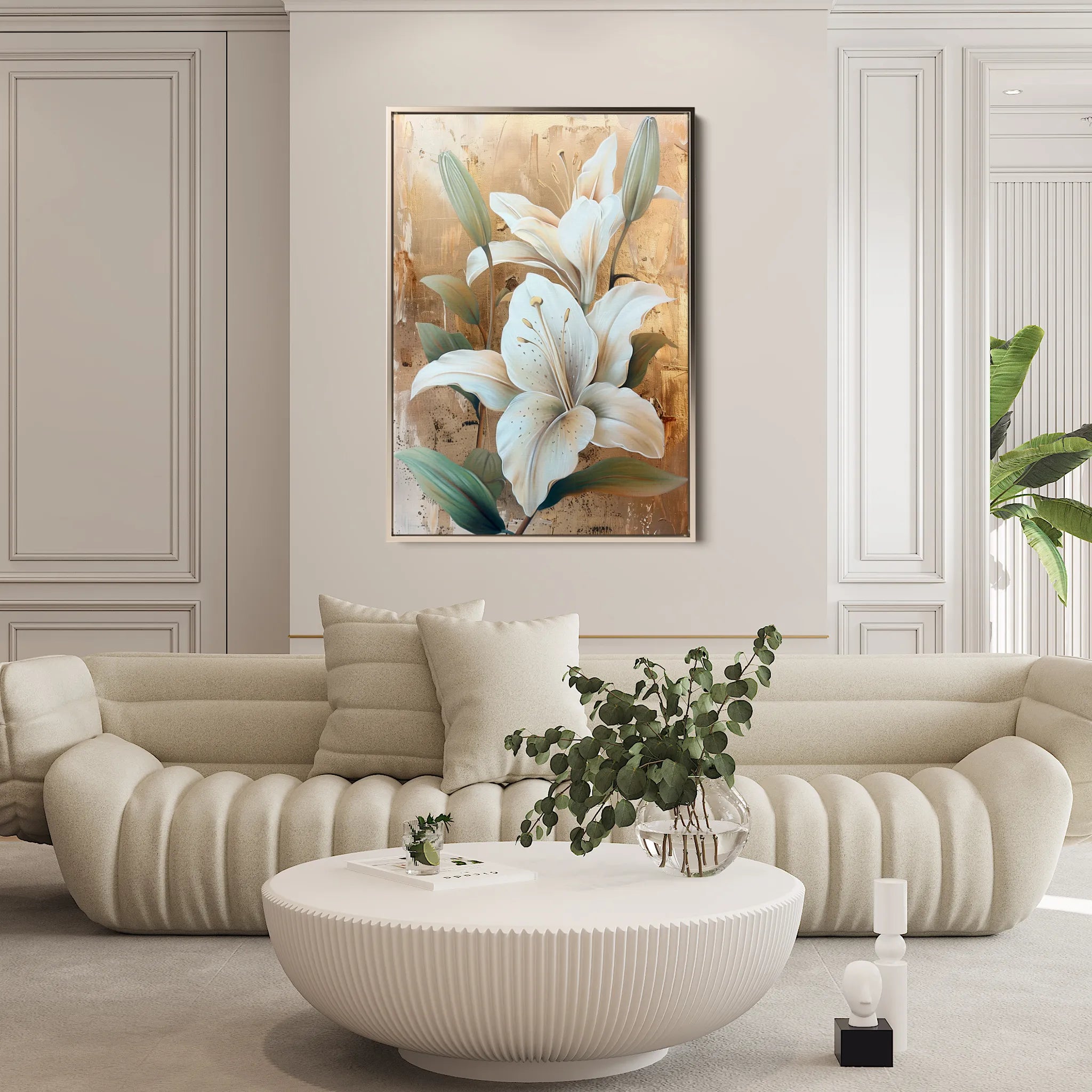 Floral 818 Canvas Art 60 x 40 cm / Black