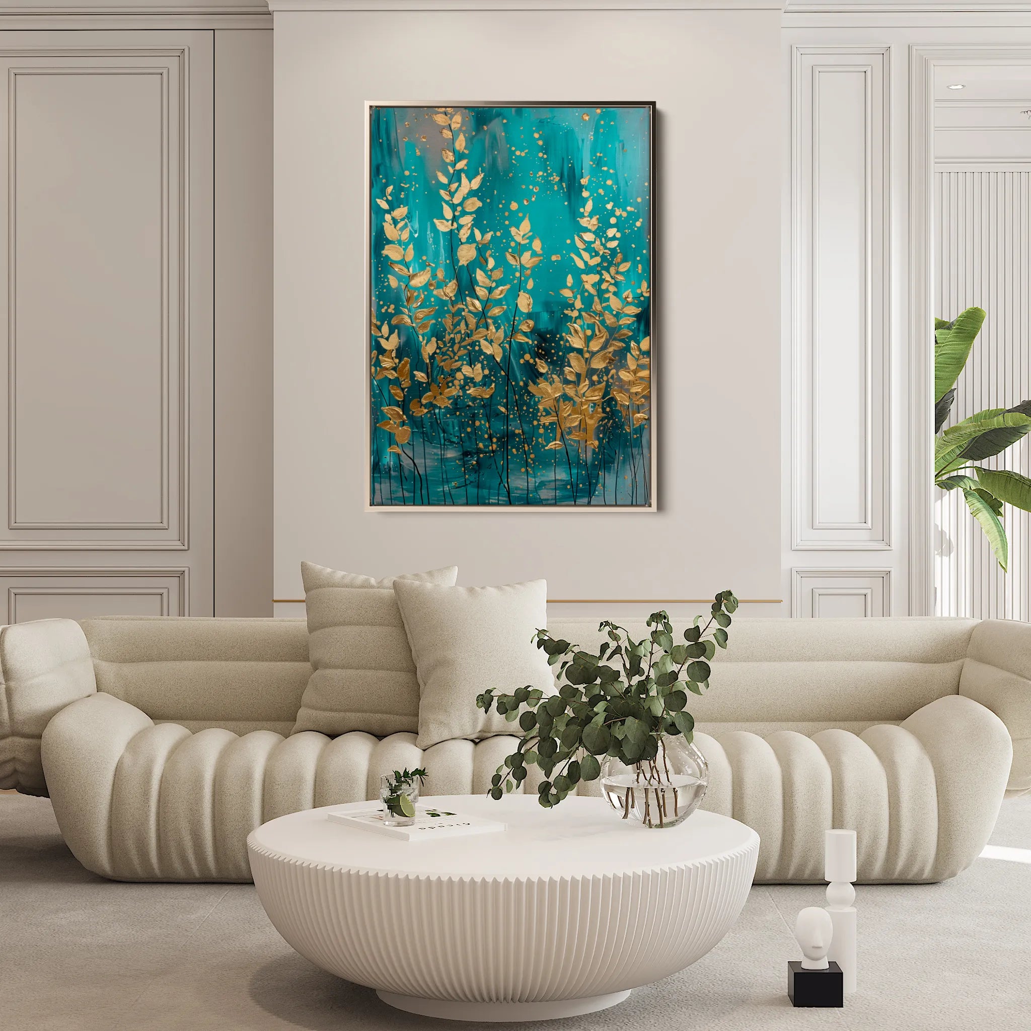 Floral 819 Canvas Art 60 x 40 cm / Black