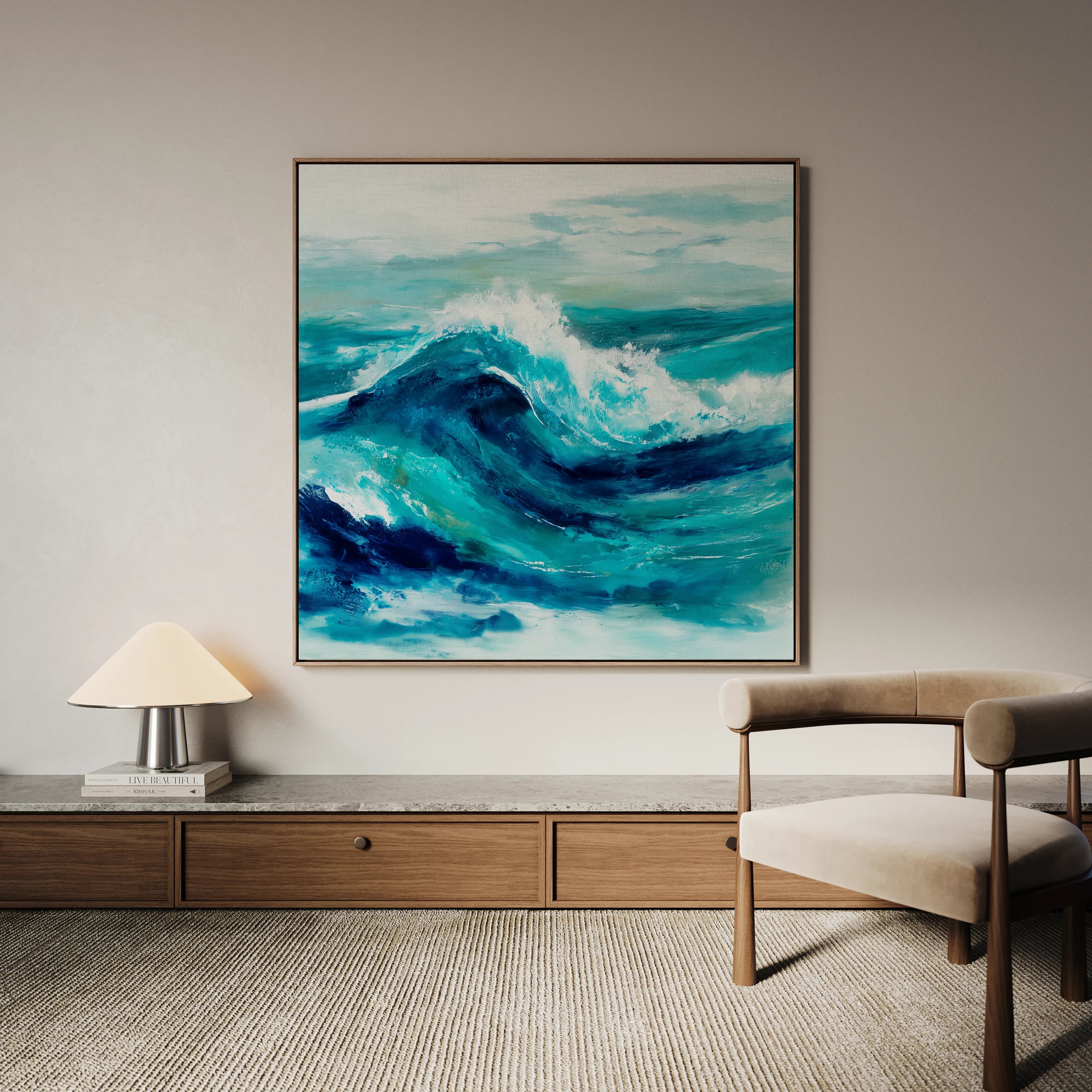 Abstract 820 Canvas Art 60 x 60 cm / Black