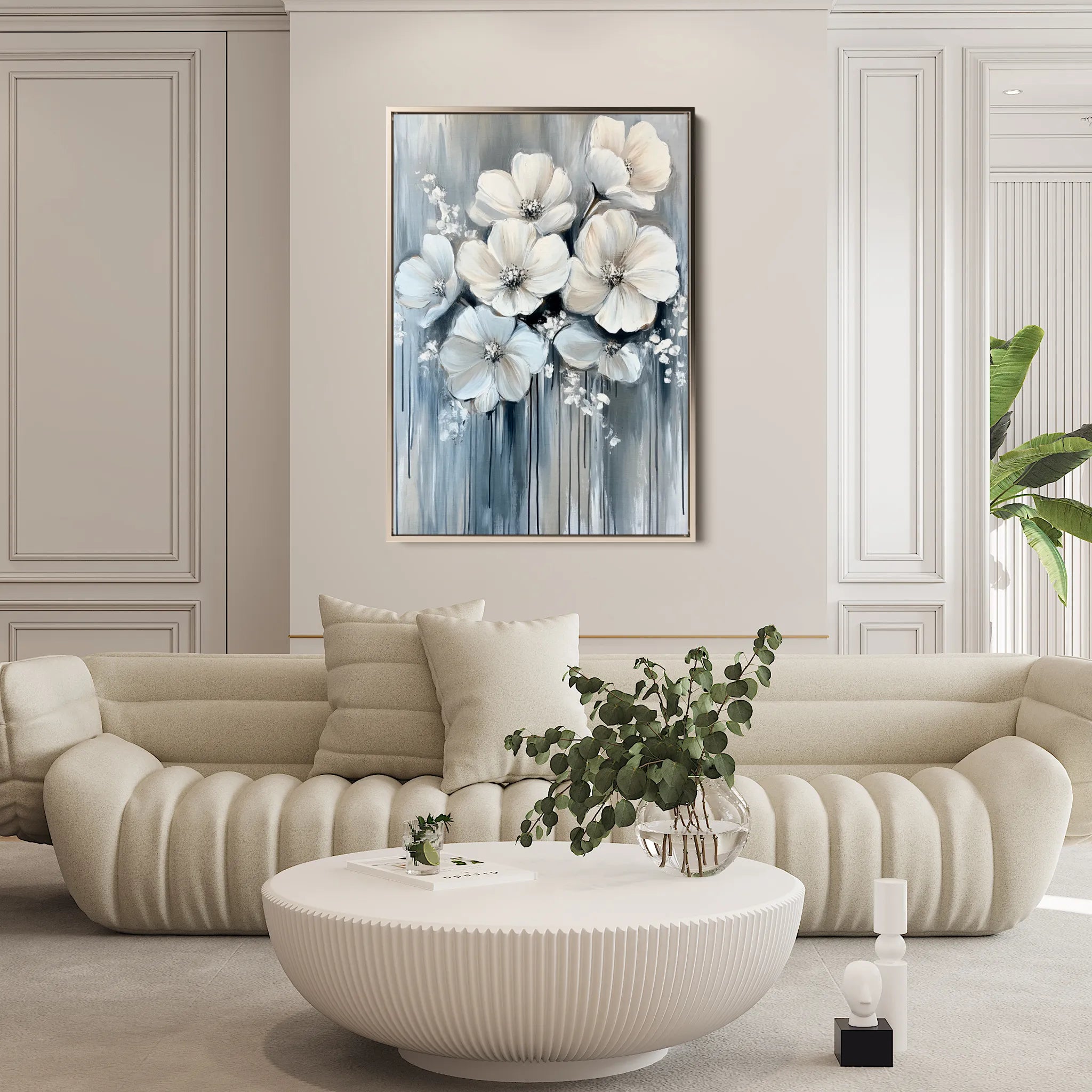 Floral 820 Canvas Art 60 x 40 cm / Black