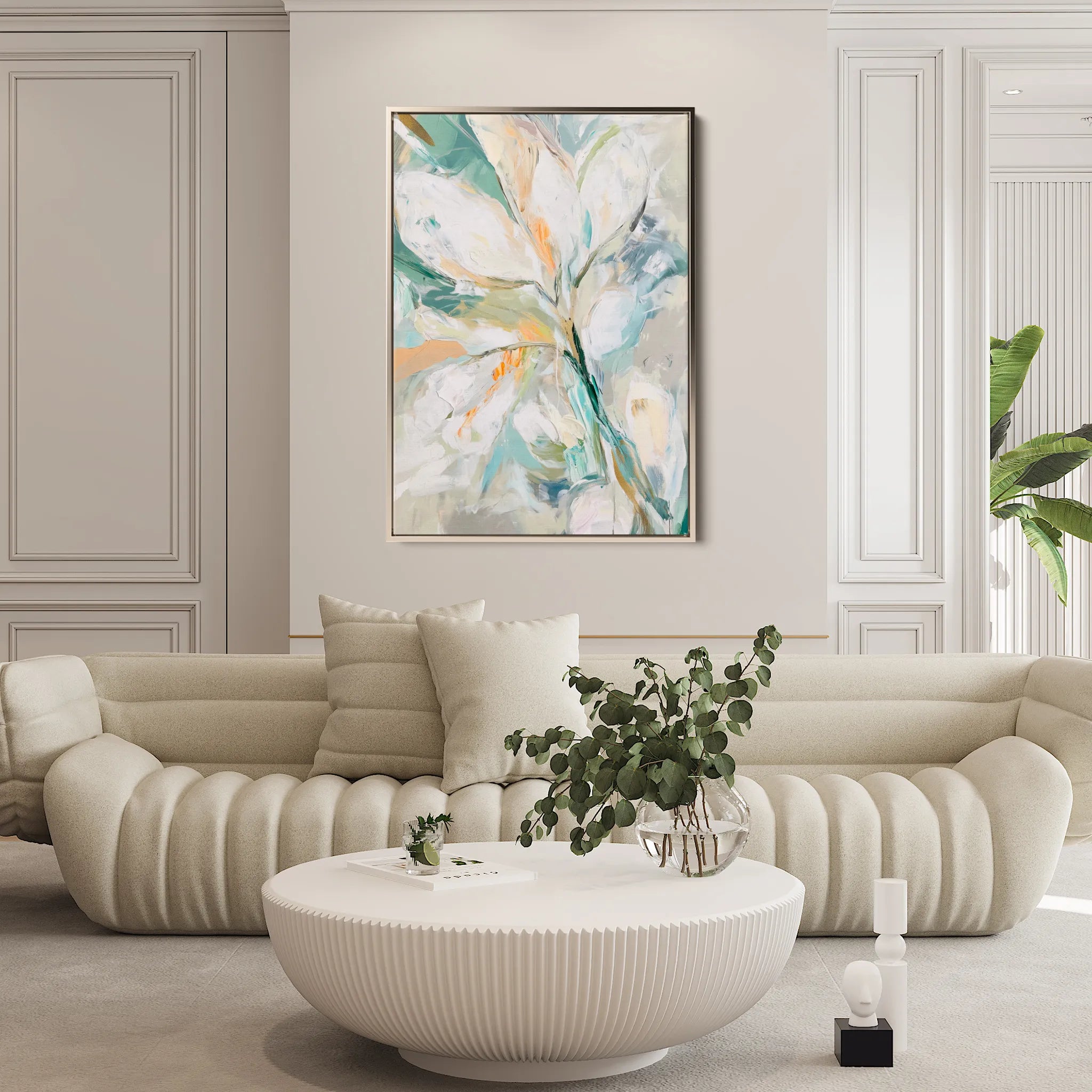 Floral 821 Canvas Art 60 x 40 cm / Black
