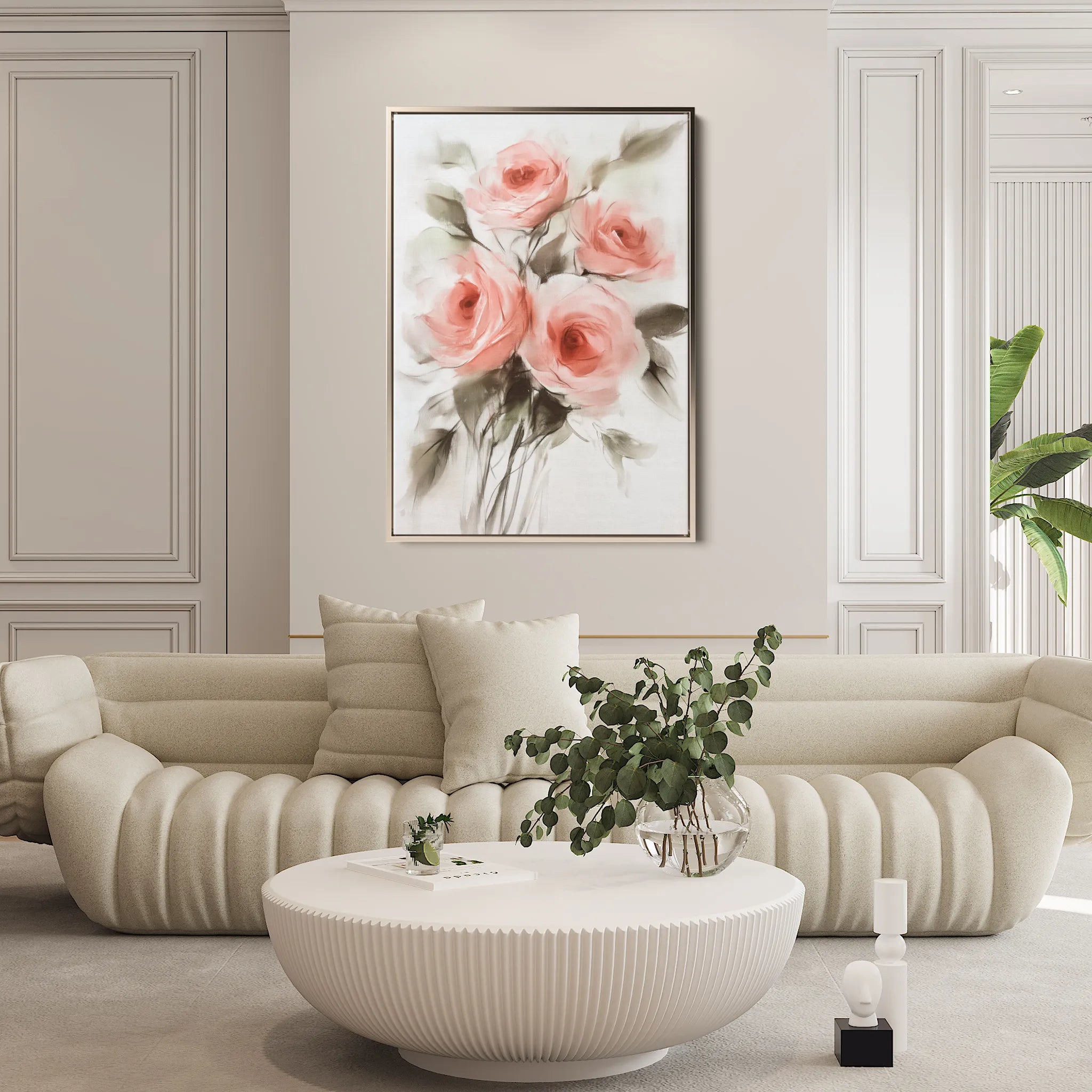 Floral 822 Canvas Art 60 x 40 cm / Black