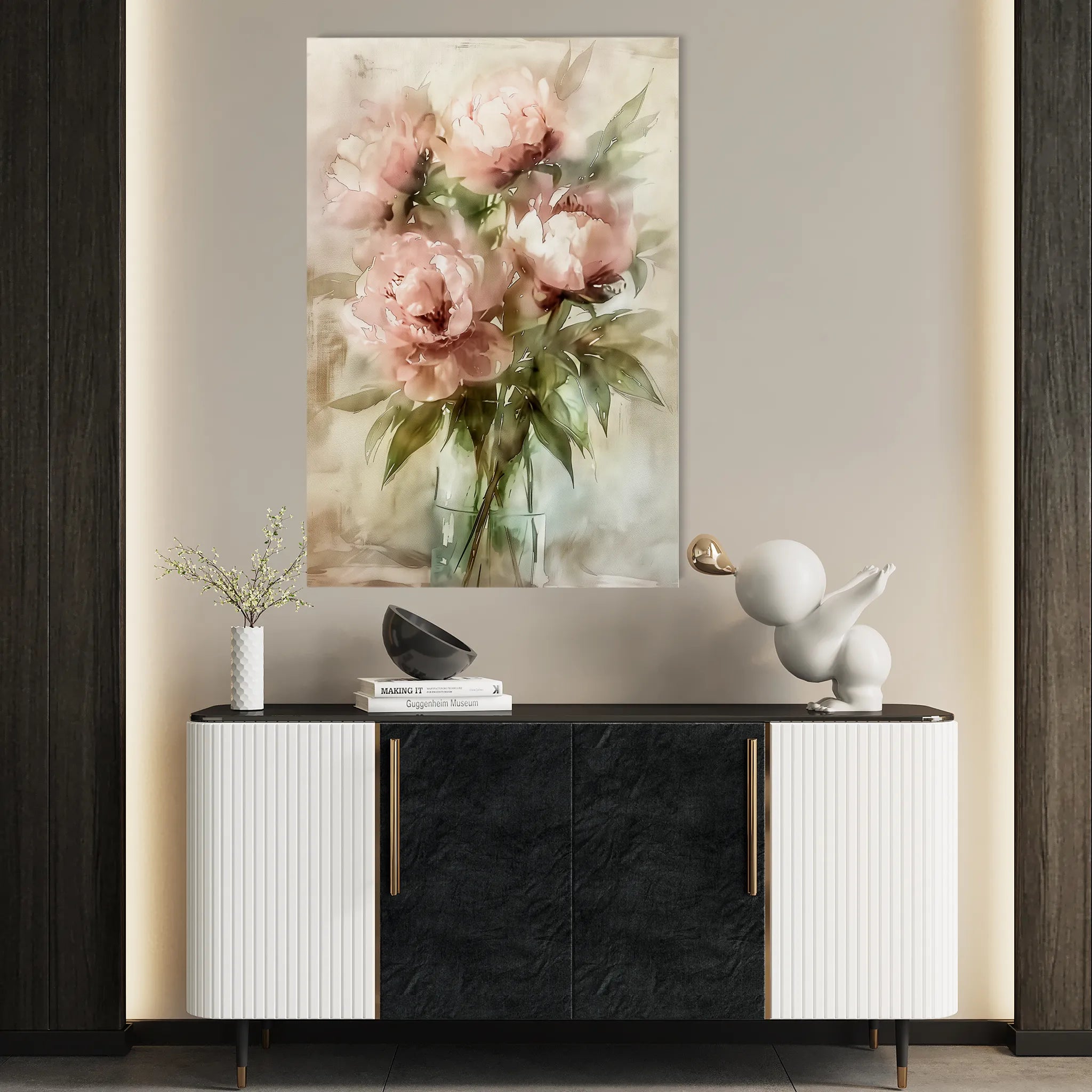 Floral 823 Canvas Art 60 x 40 cm / Black