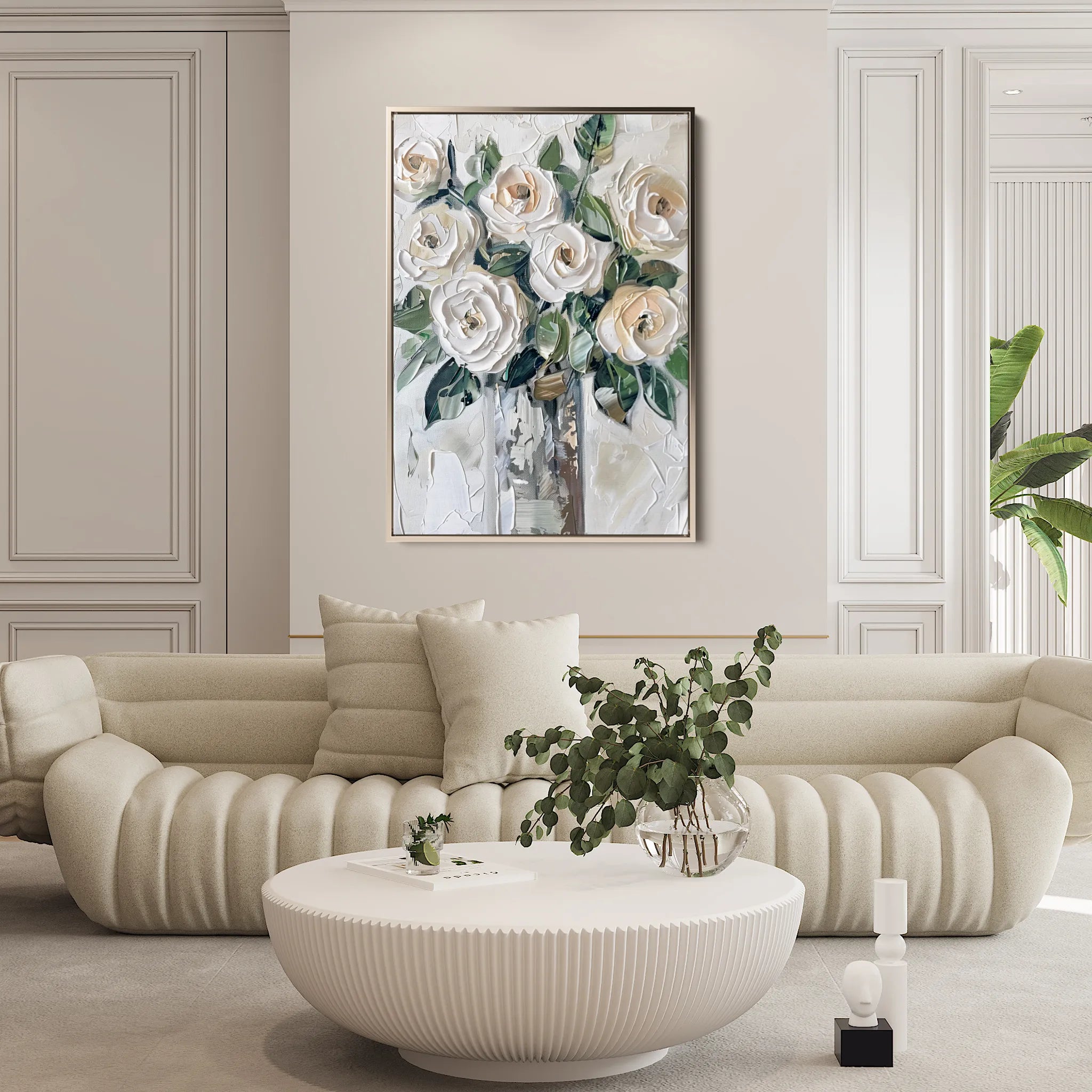 Floral 824 Canvas Art 60 x 40 cm / Black