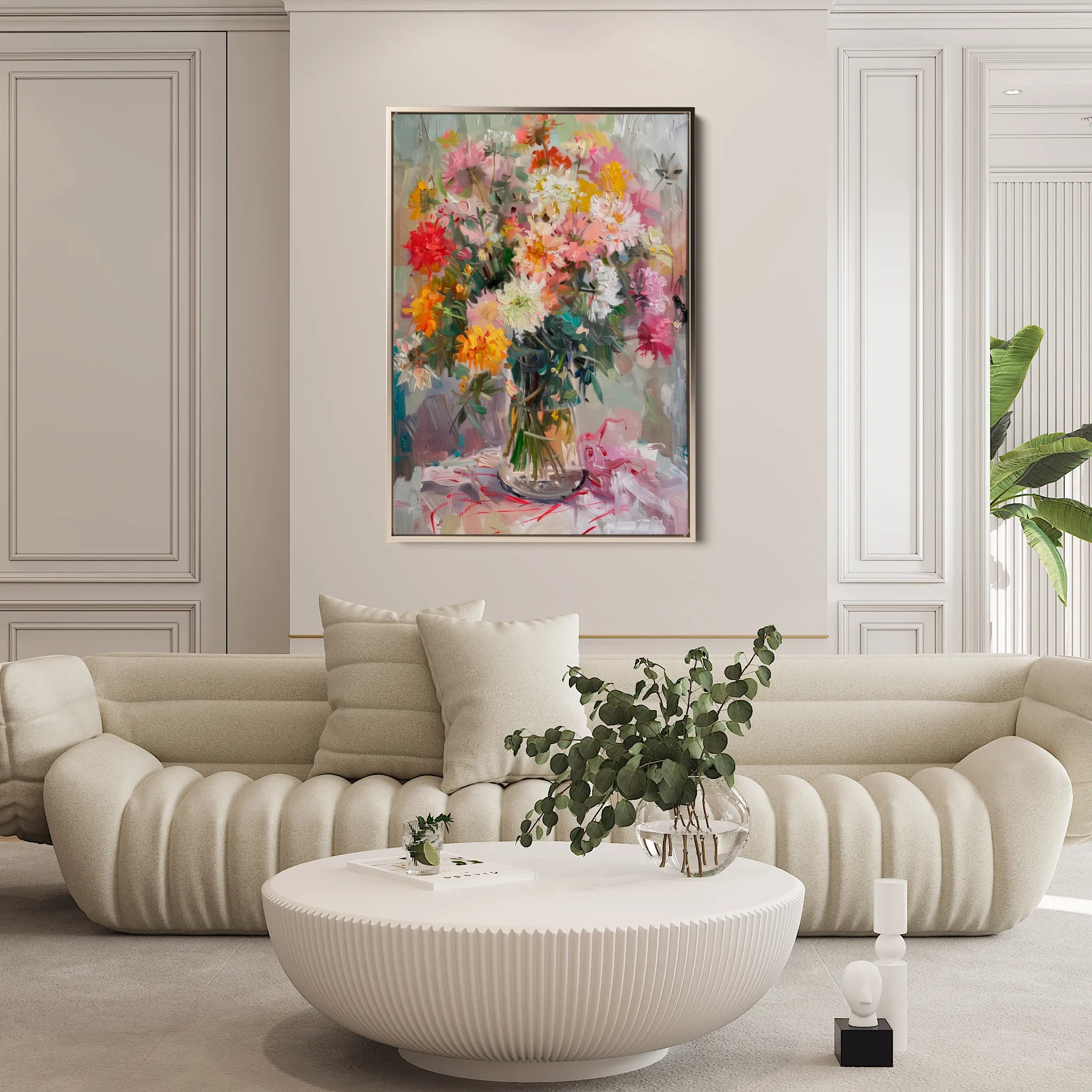 Floral 825 Canvas Art 60 x 40 cm / Black