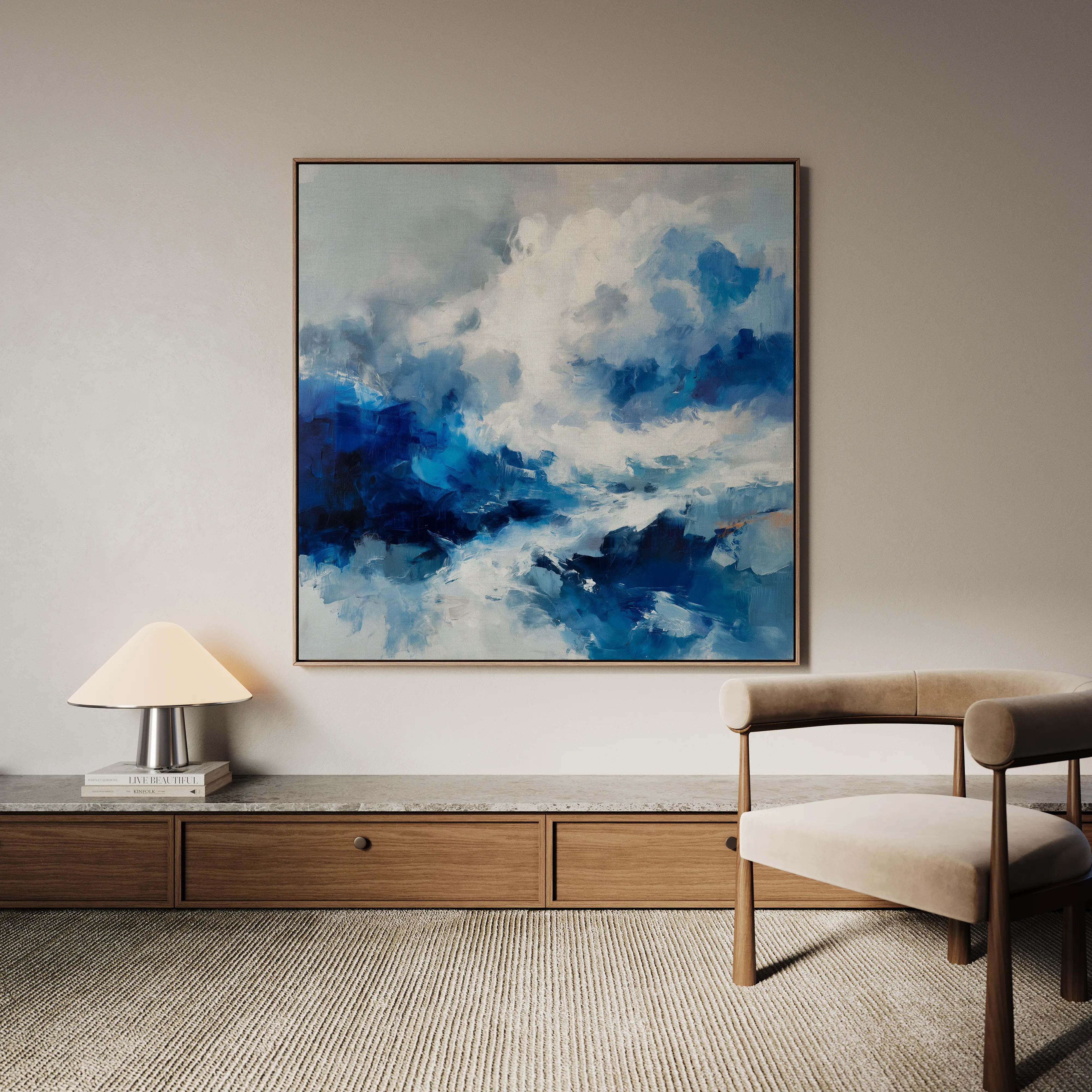 Abstract 826 Canvas Art 60 x 60 cm / Black