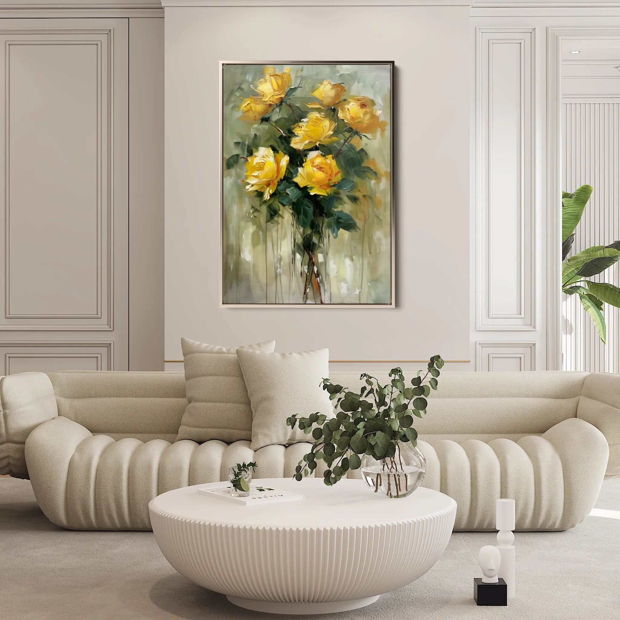 Floral 826 Canvas Art 60 x 40 cm / Black