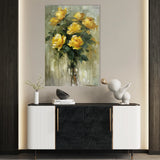 Floral 826 Canvas Art 60 x 40 cm / Black
