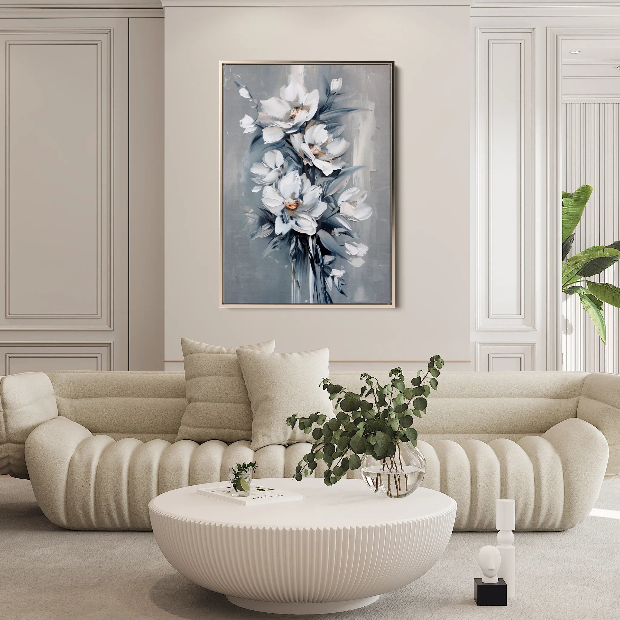 Floral 827 Canvas Art 60 x 40 cm / Black