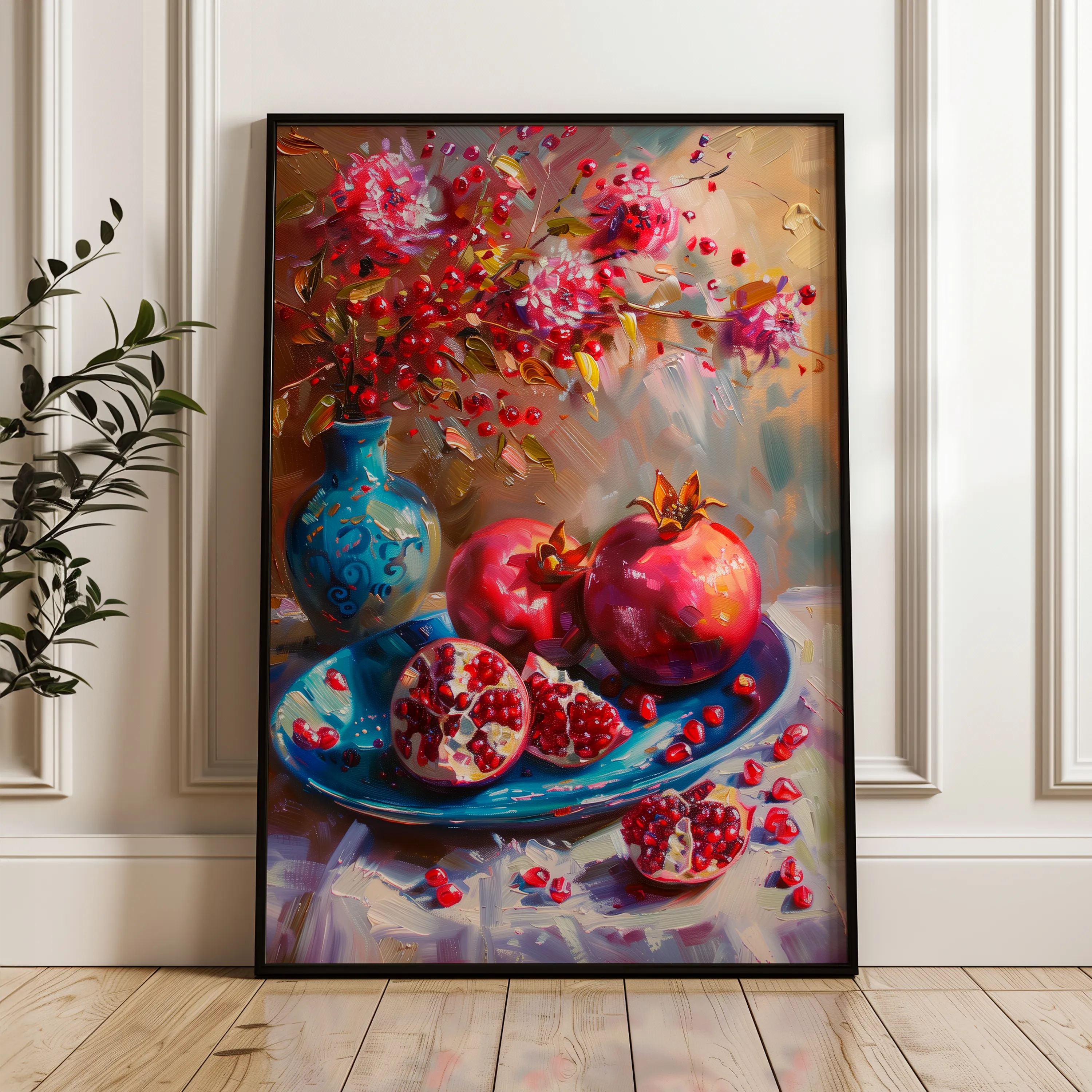 Floral 828 Canvas Art 60 x 40 cm / Black
