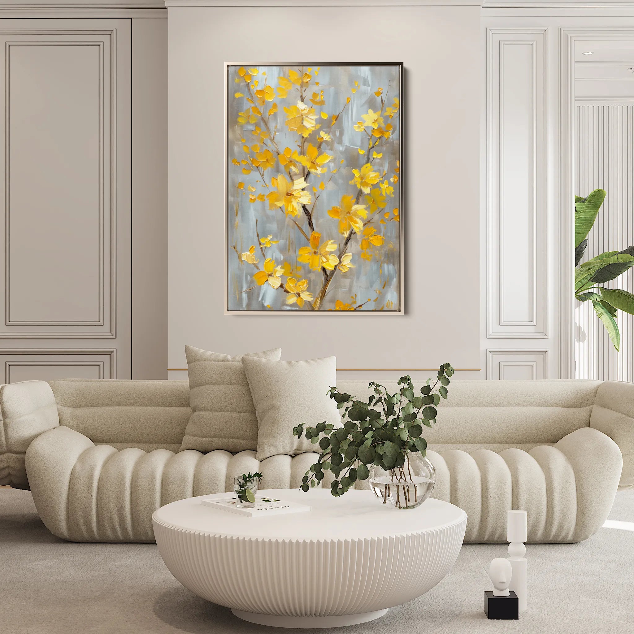 Floral 829 Canvas Art 60 x 40 cm / Black