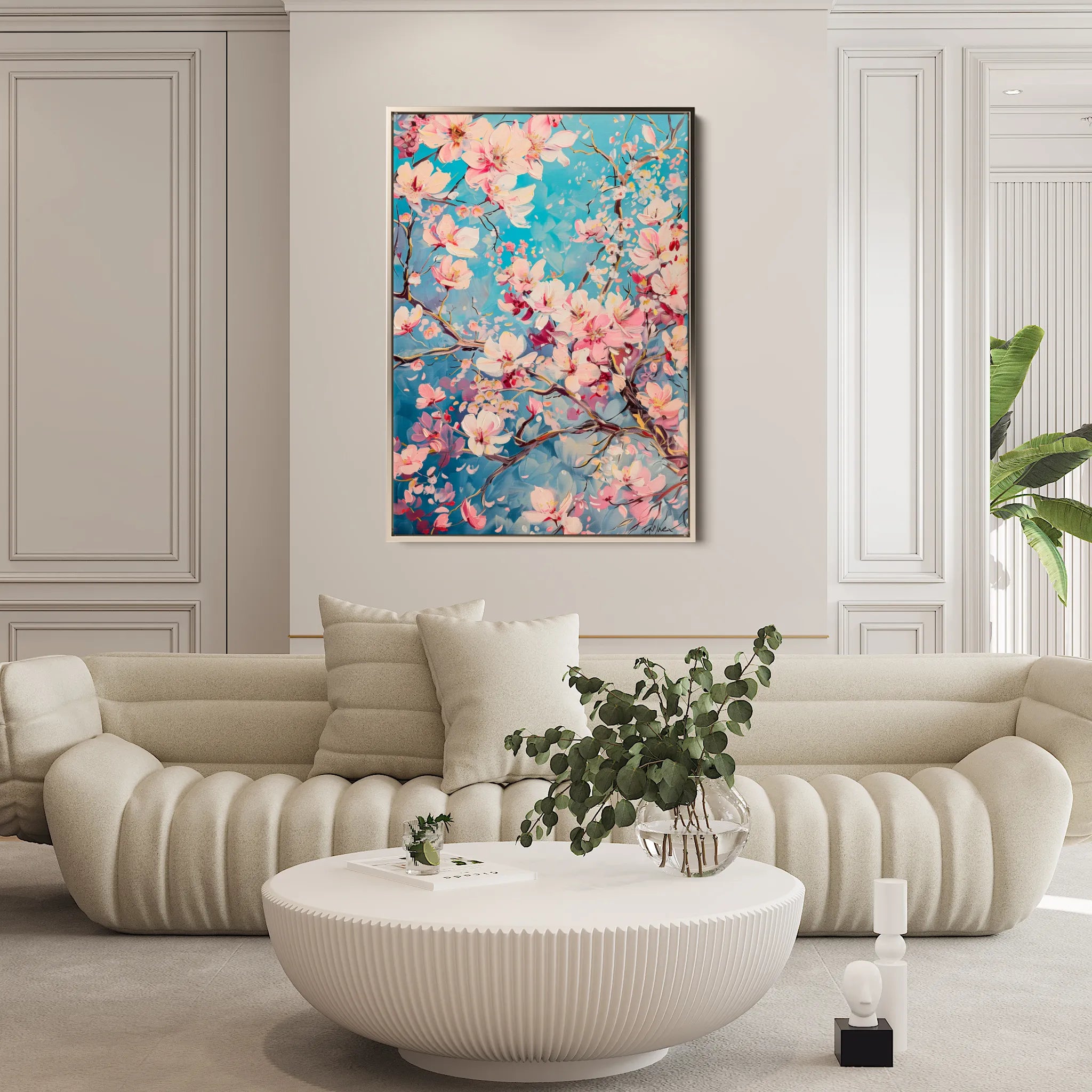 Floral 830 Canvas Art 60 x 40 cm / Black