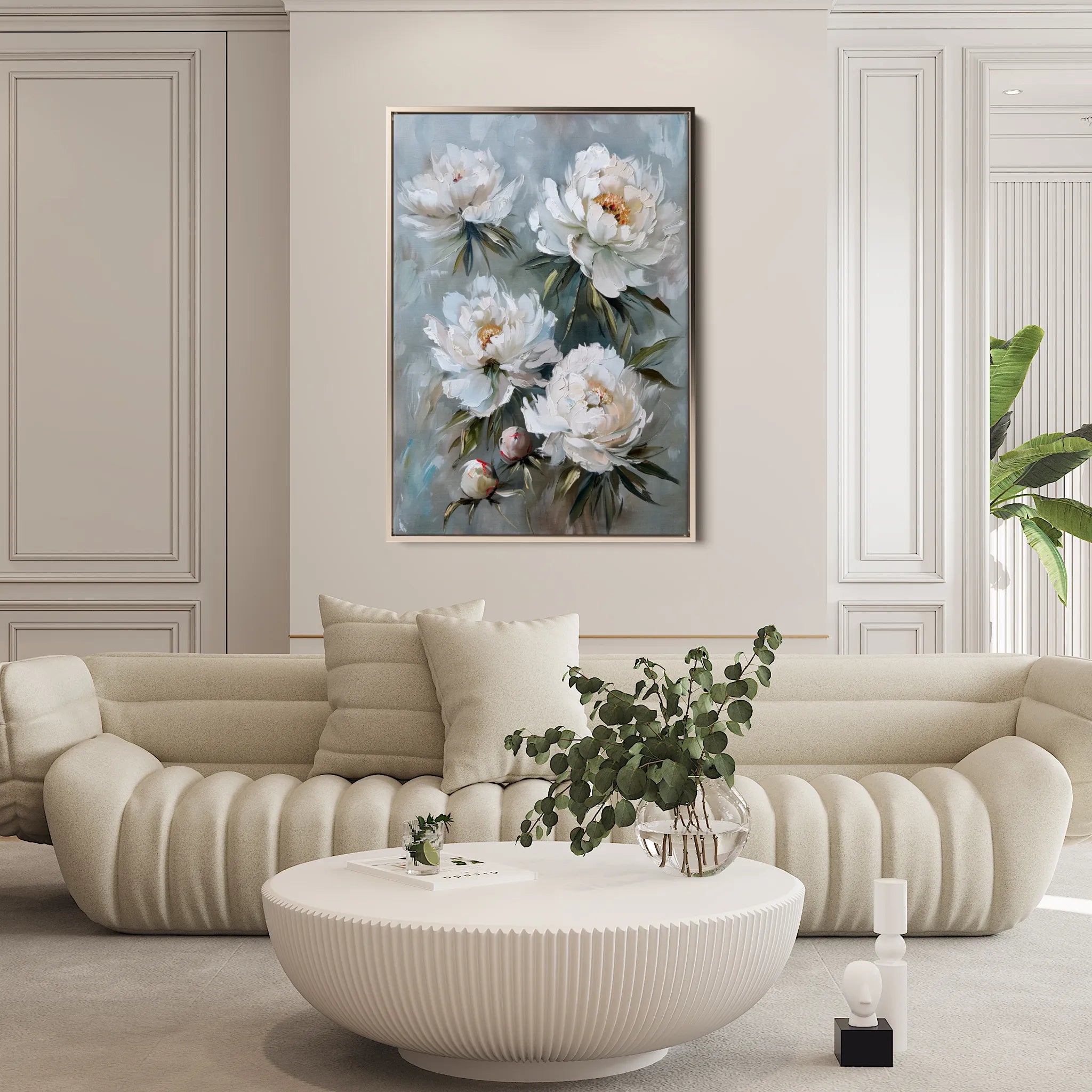 Floral 831 Canvas Art 60 x 40 cm / Black