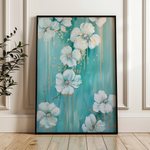 Floral 832 Canvas Art 60 x 40 cm / Black