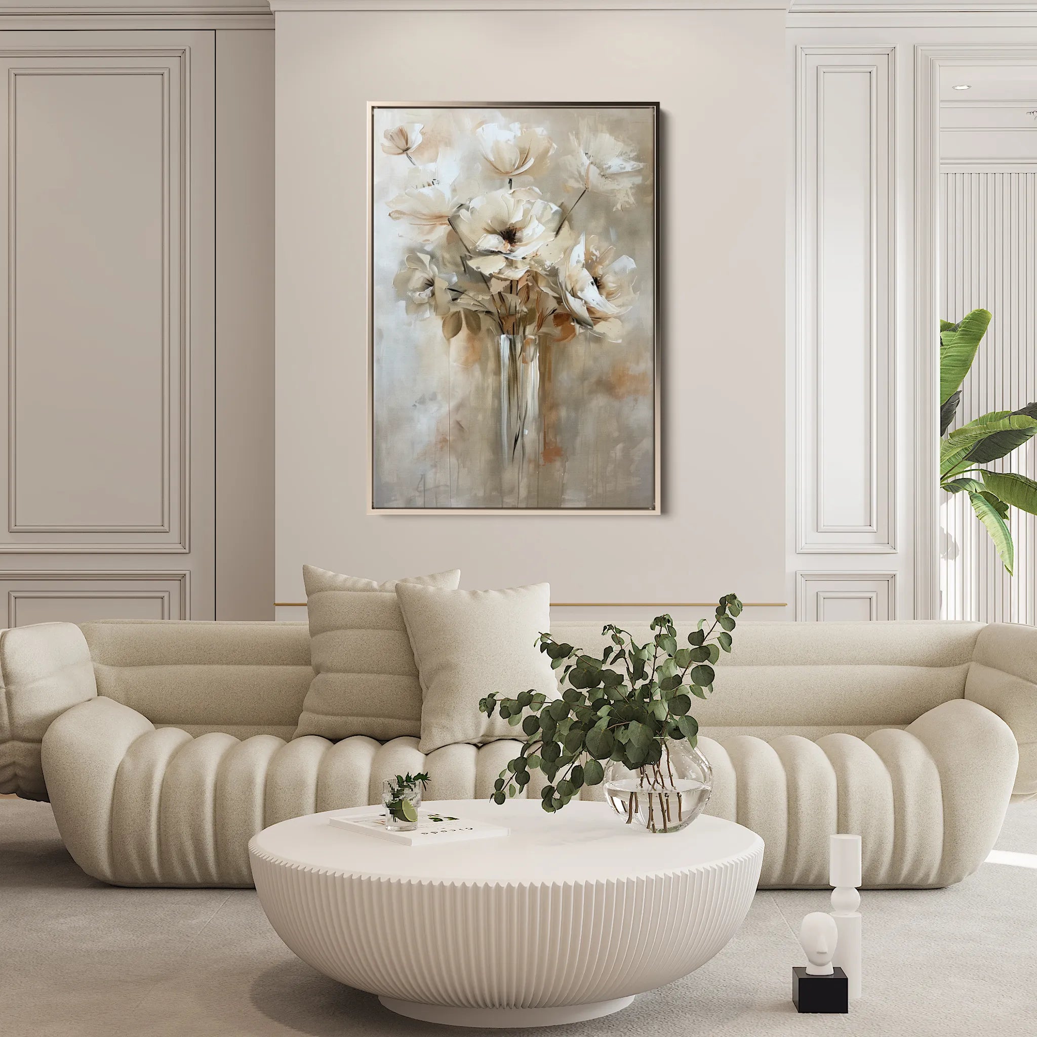 Floral 833 Canvas Art 60 x 40 cm / Black