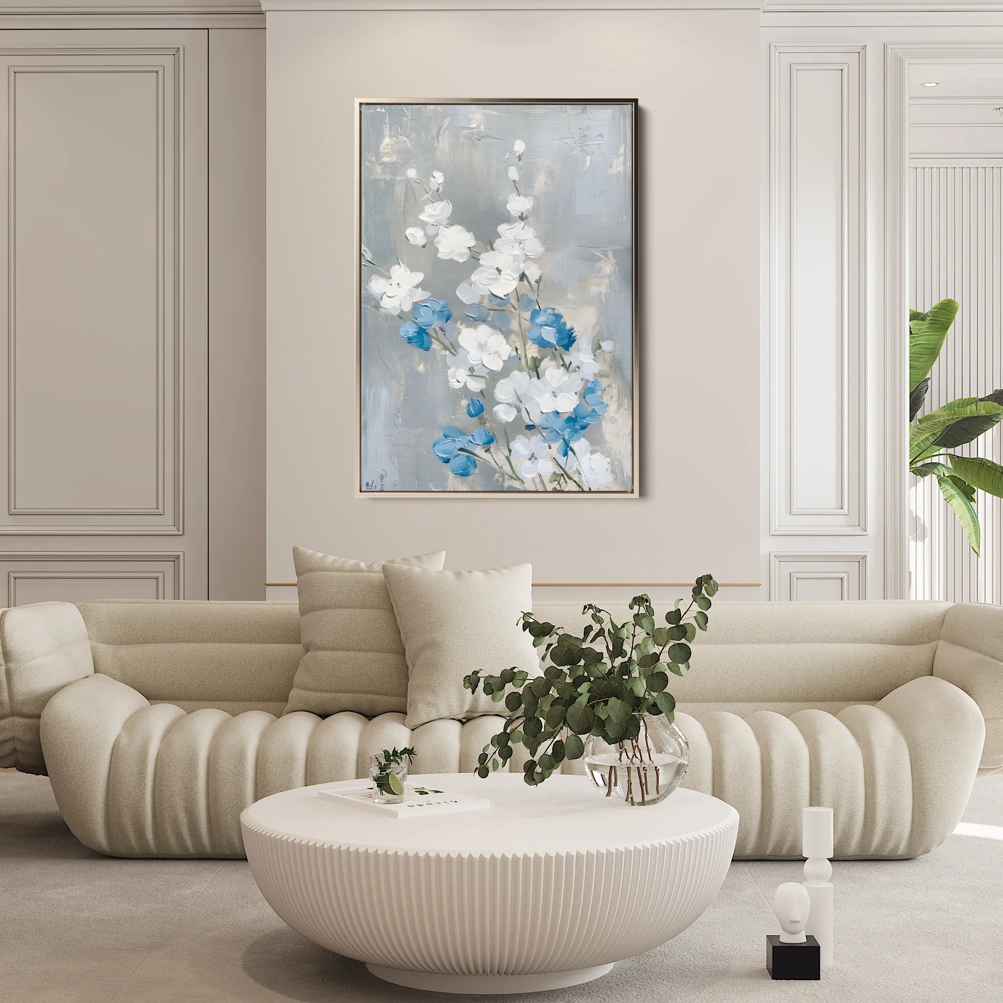Floral 835 Canvas Art 60 x 40 cm / Black