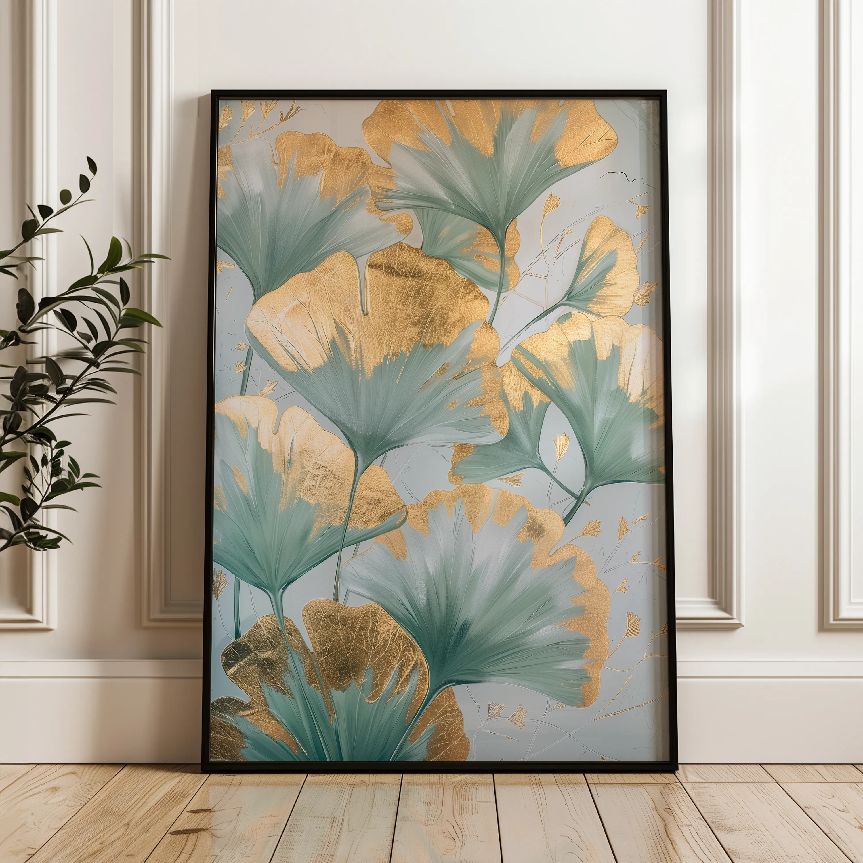Floral 836 Canvas Art 60 x 40 cm / Black