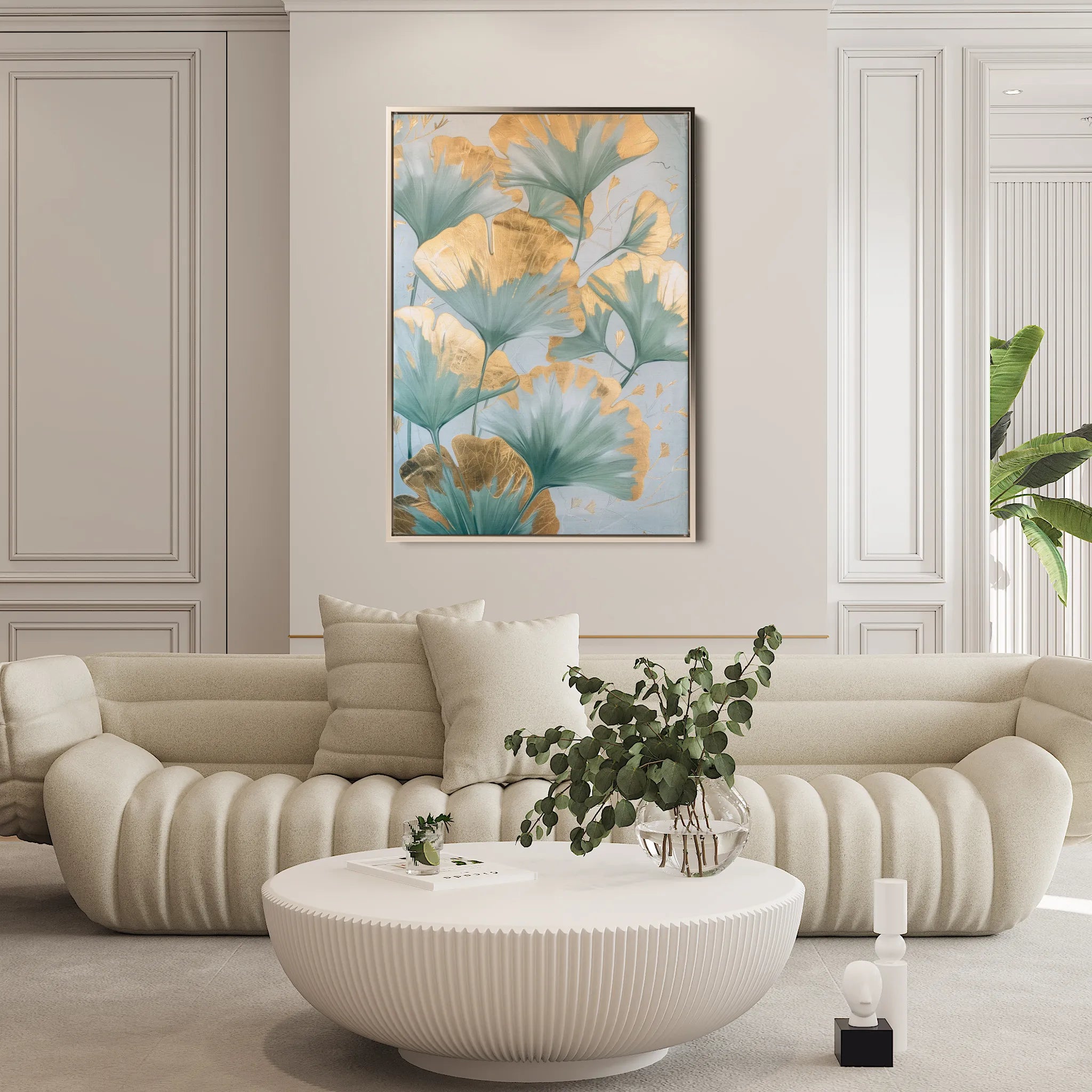 Floral 836 Canvas Art 60 x 40 cm / Black