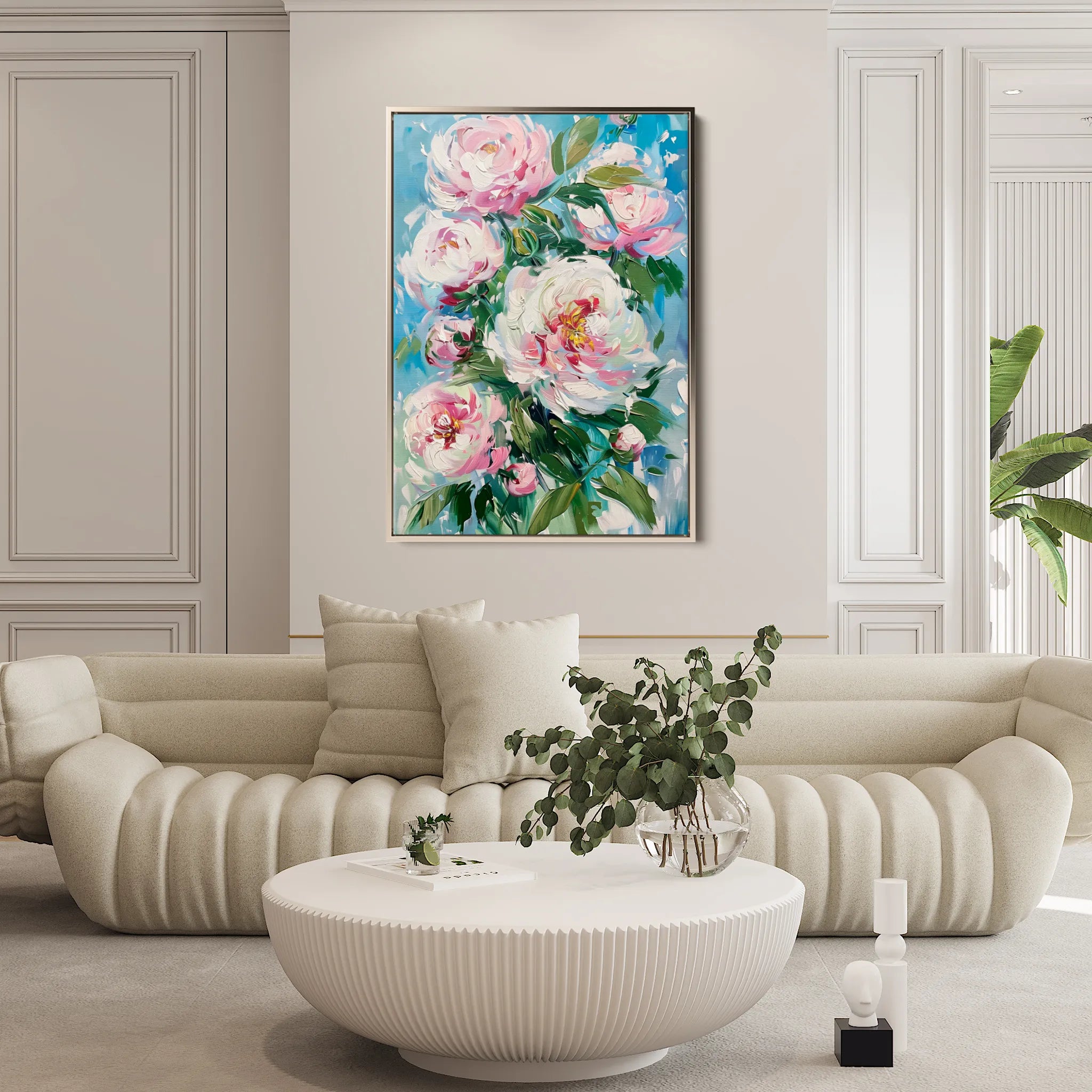 Floral 837 Canvas Art 60 x 40 cm / Black